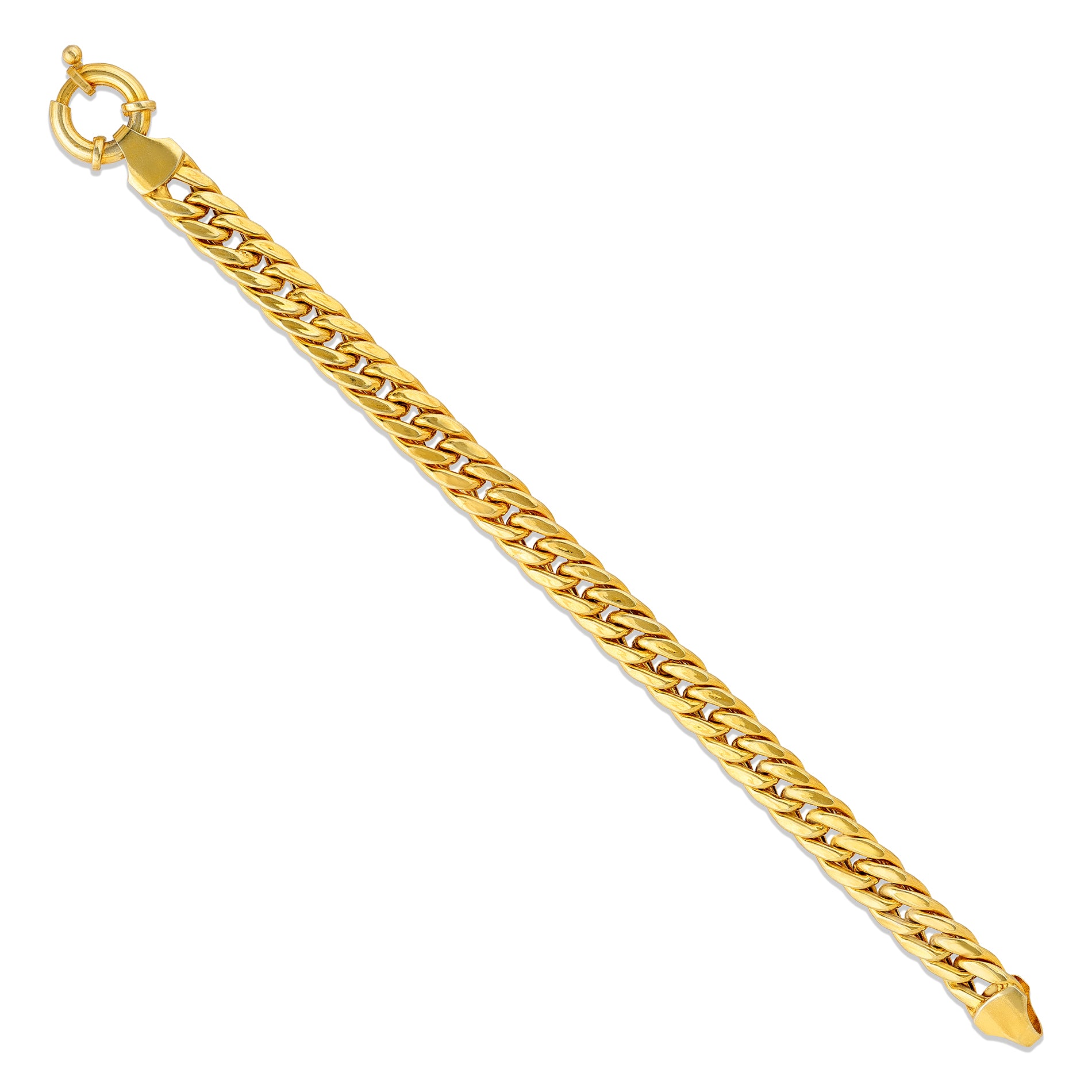 Sleek Heavy Link Golden 925 Sterling Silver Bracelet for Men