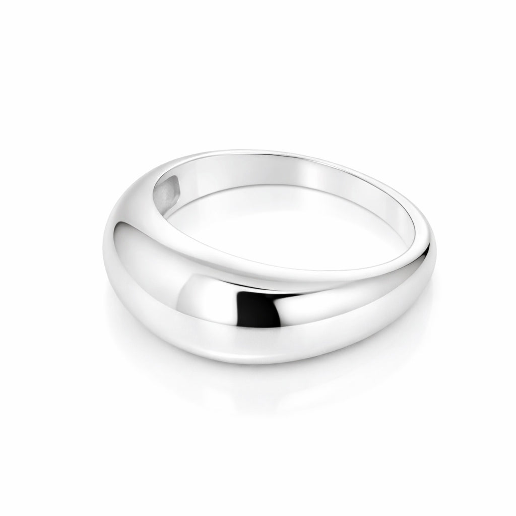 Sleek Modern Band Engraving 925 Sterling Silver Ring for women