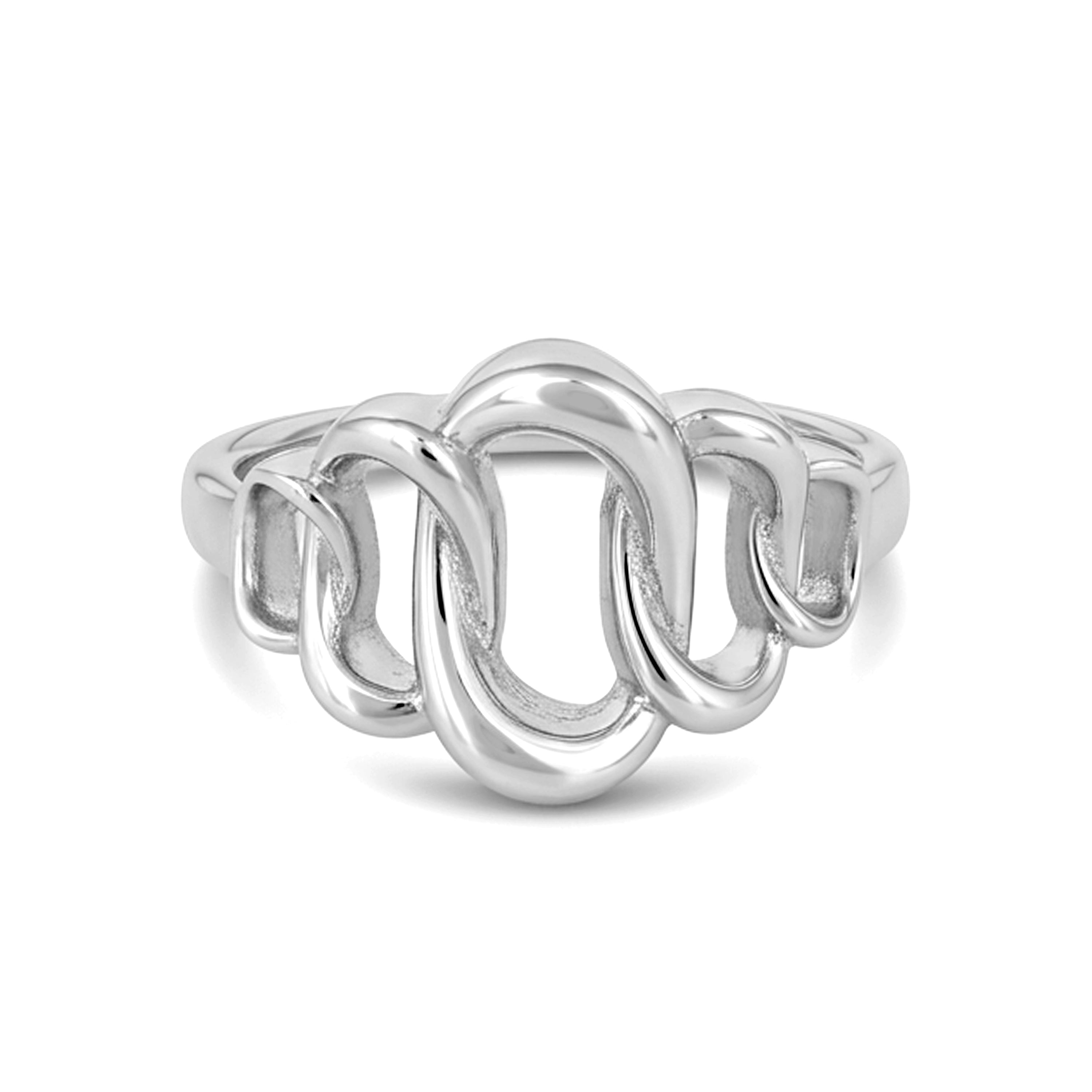 Sleek Modern Chain Link Glamour 925 Sterling Silver Ring for women