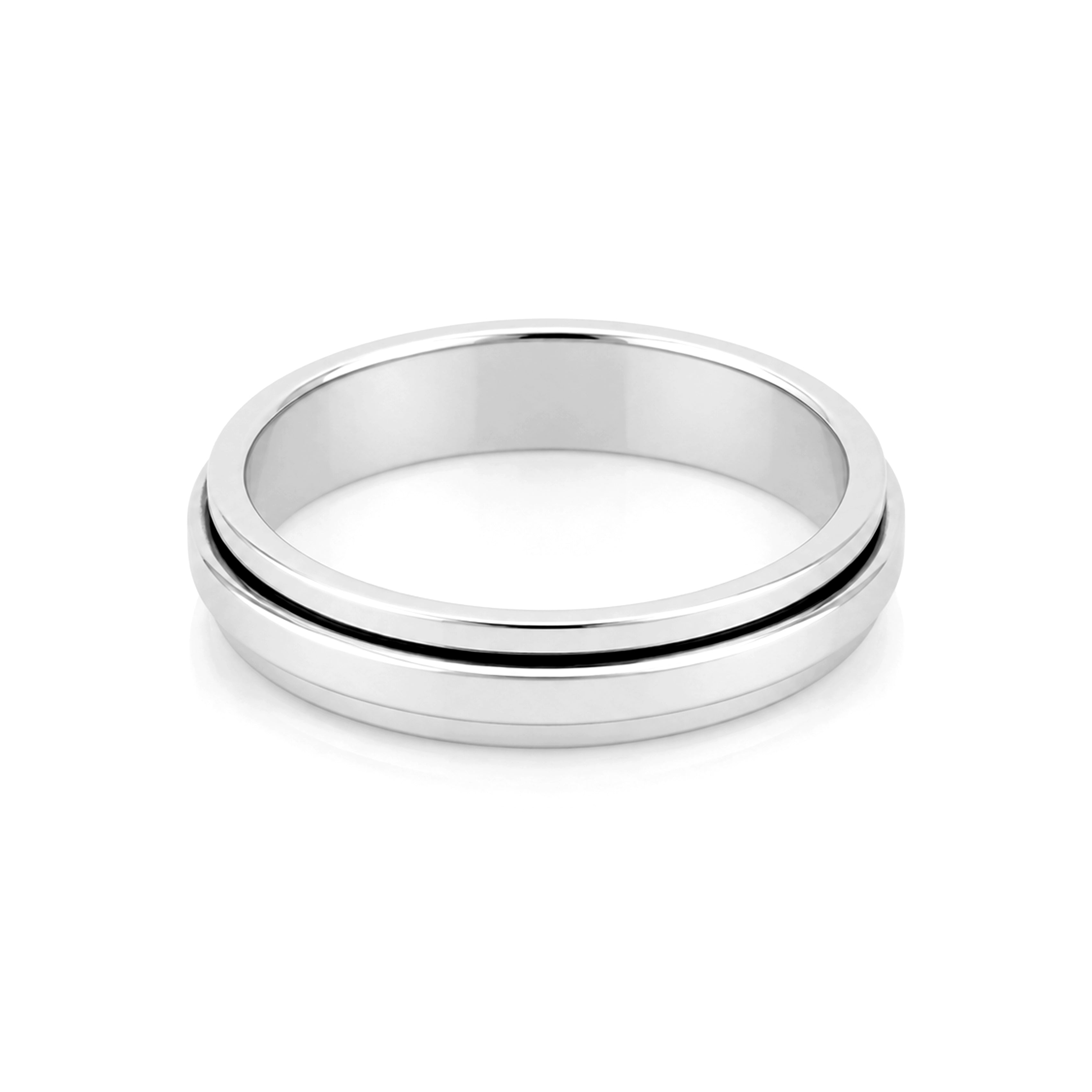 Sleek Spinner Band Modern Brilliance 925 Sterling Silver Ring for women