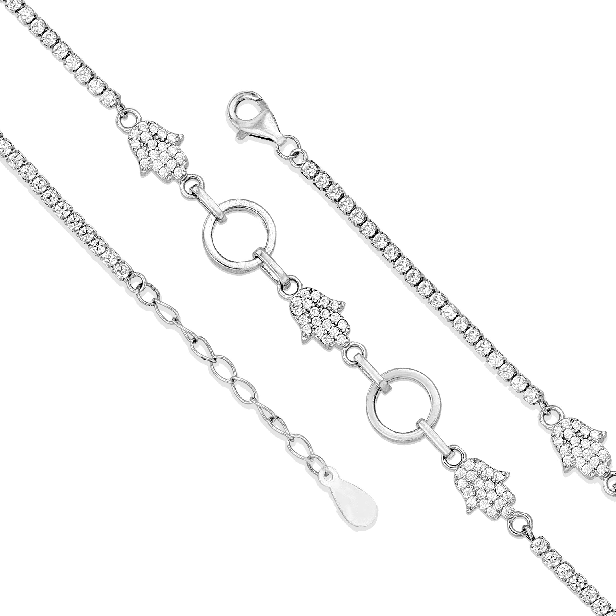 Sparkling Orbit 925 Sterling Silver Fashion Bracelet for Women