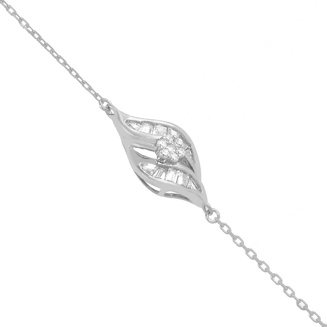 Sparkling Sterling Silver Floral Elegance Bracelet