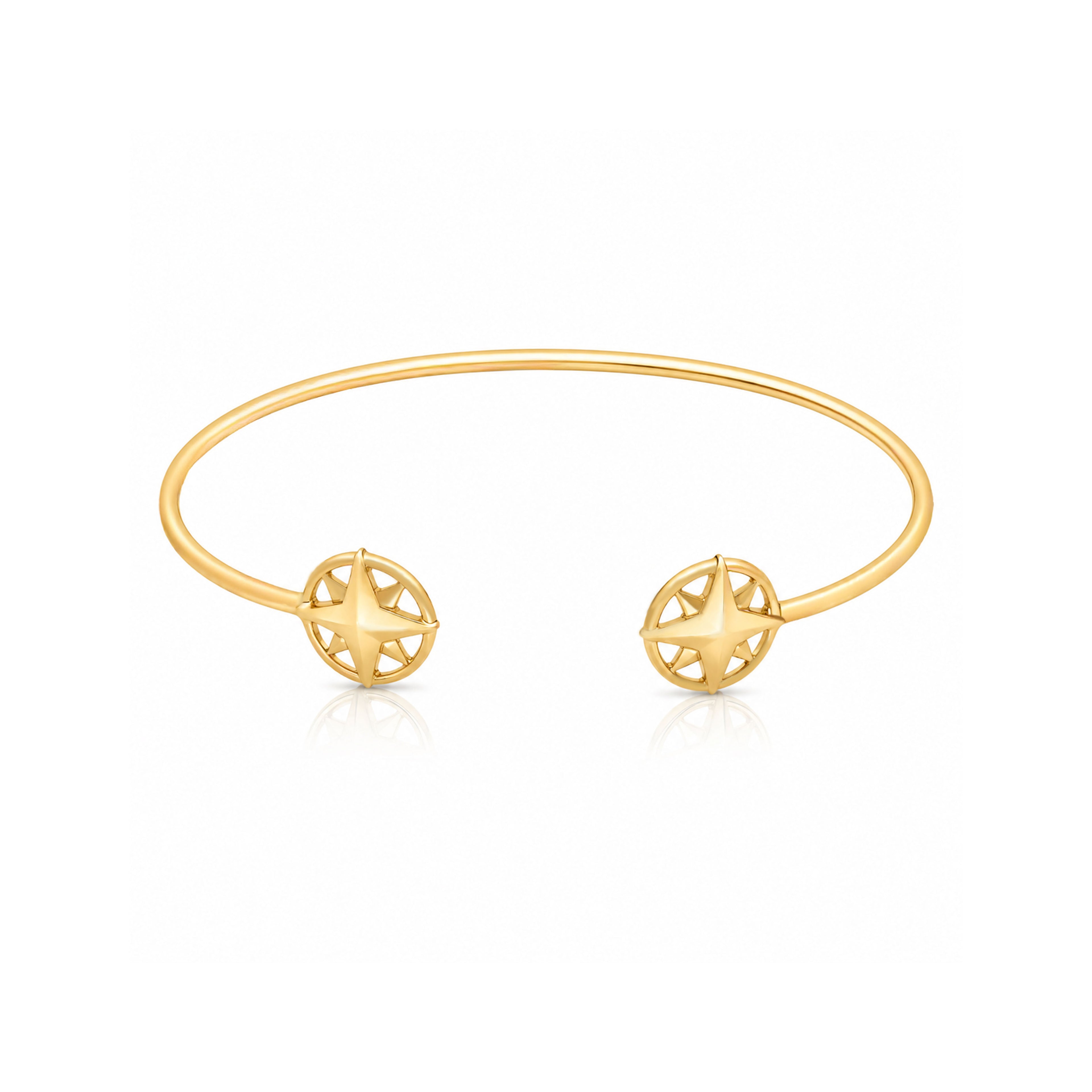 Star 925 Sterling Silver Elegant Open Kada