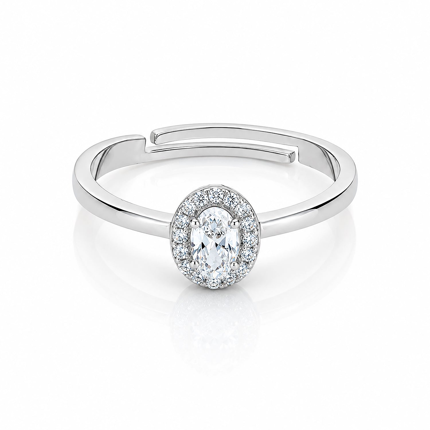 Stardust Halo 925 Sterling Silver Ring for Women