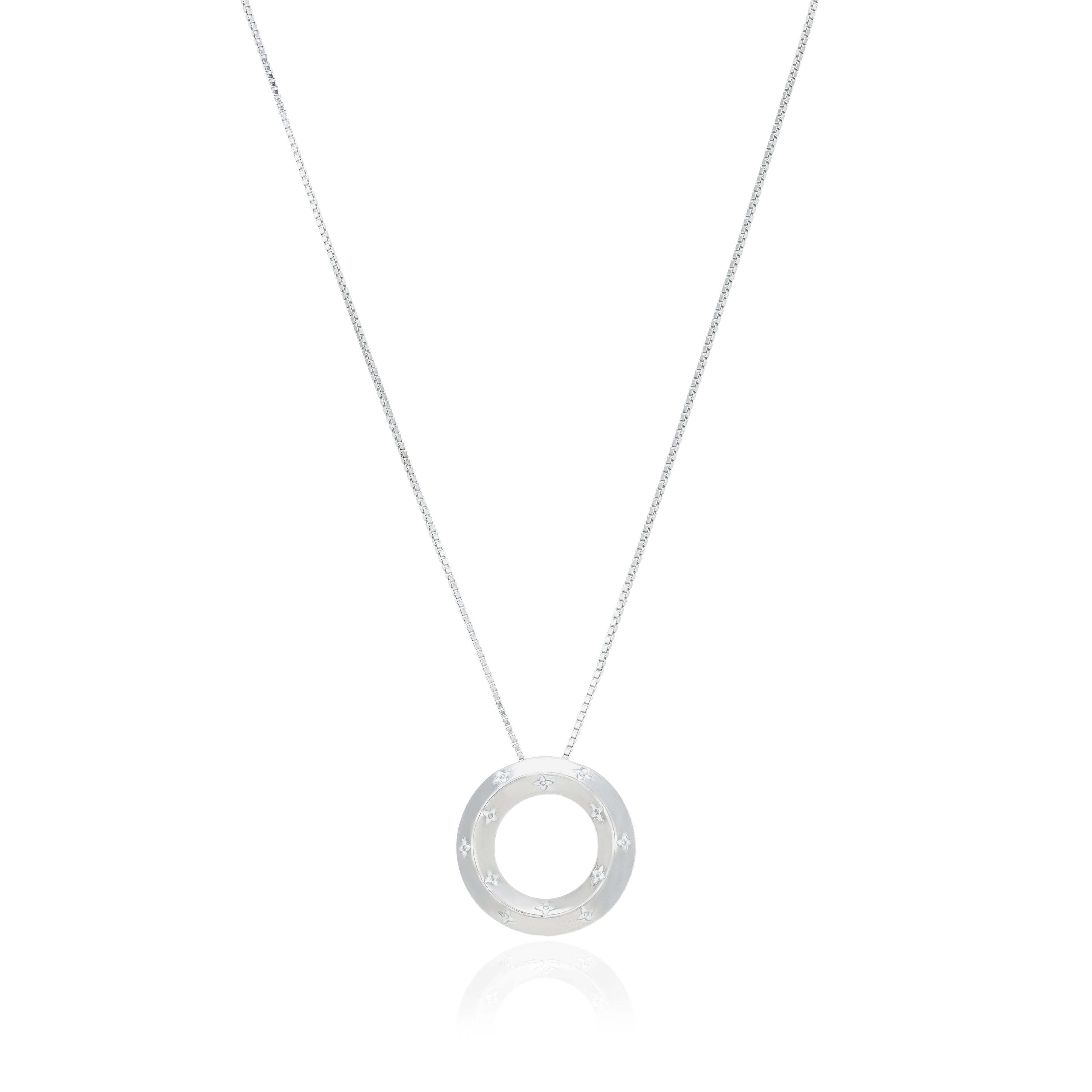 Starry Night Celestial Circle 925 Sterling Silver Chain Pendant