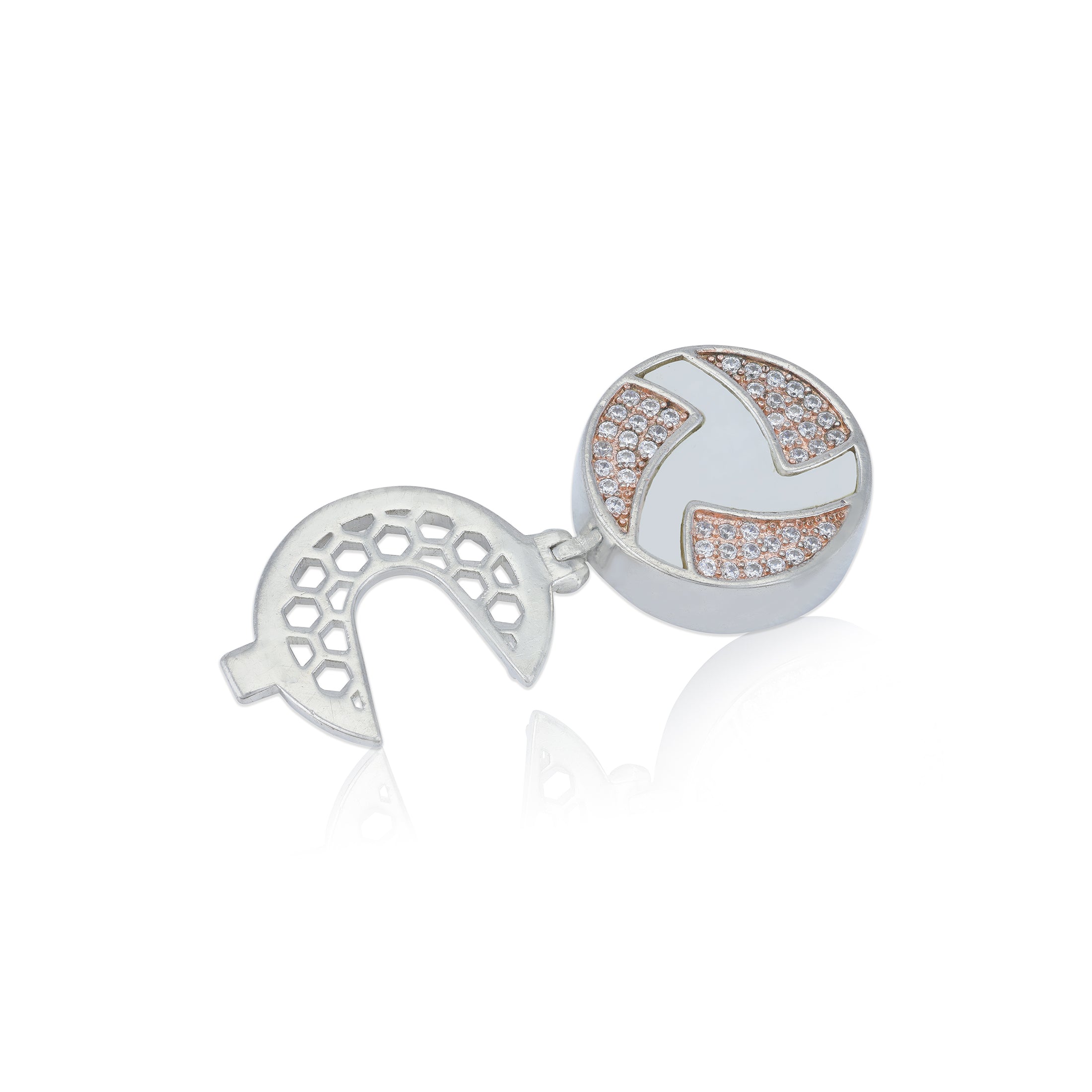 925 Sterling Silver Blended Harmony Twirl Coat Pin for Men