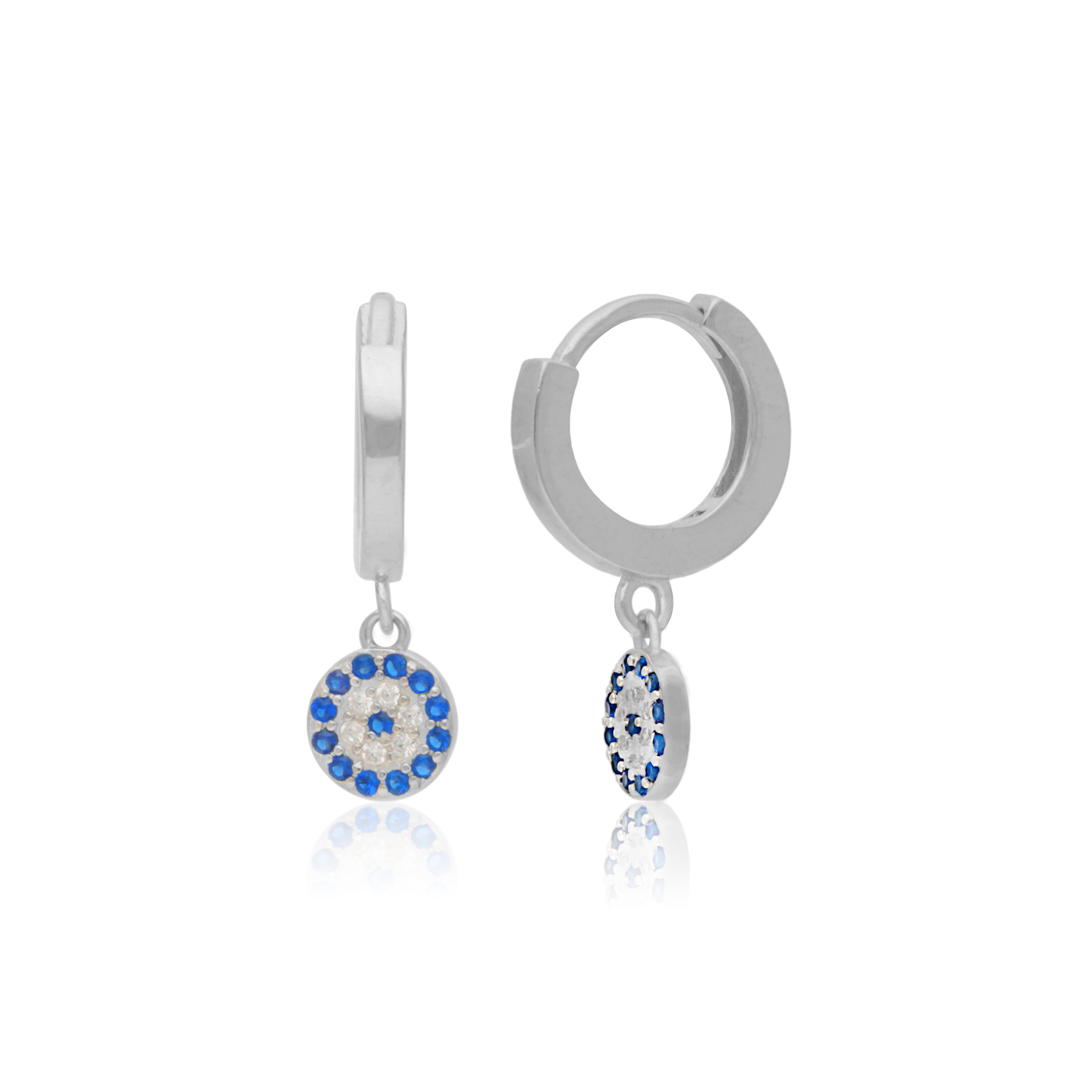 925 Sterling Silver Blue Silver Rhodium Plated Earring For Kids