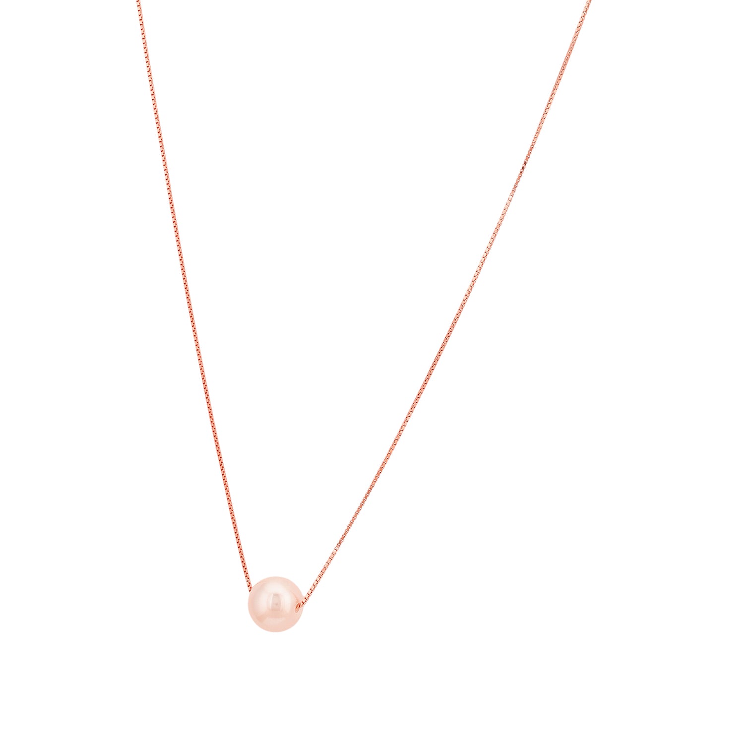 925 Sterling Silver Blush Orb Minimal Pearl Necklace for Women