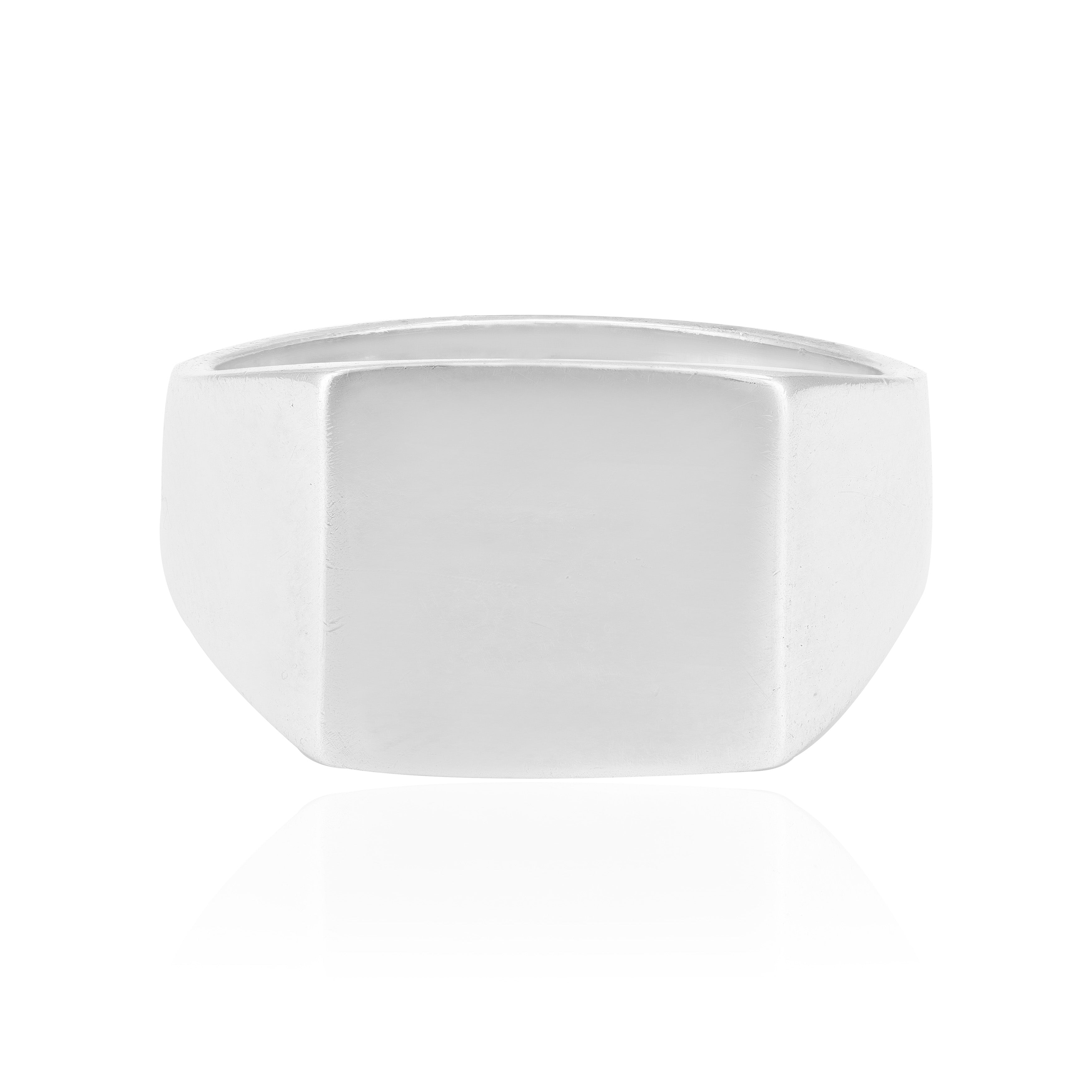 925 Sterling Silver Bold Box Rhodium Plated Engraved Ring 1