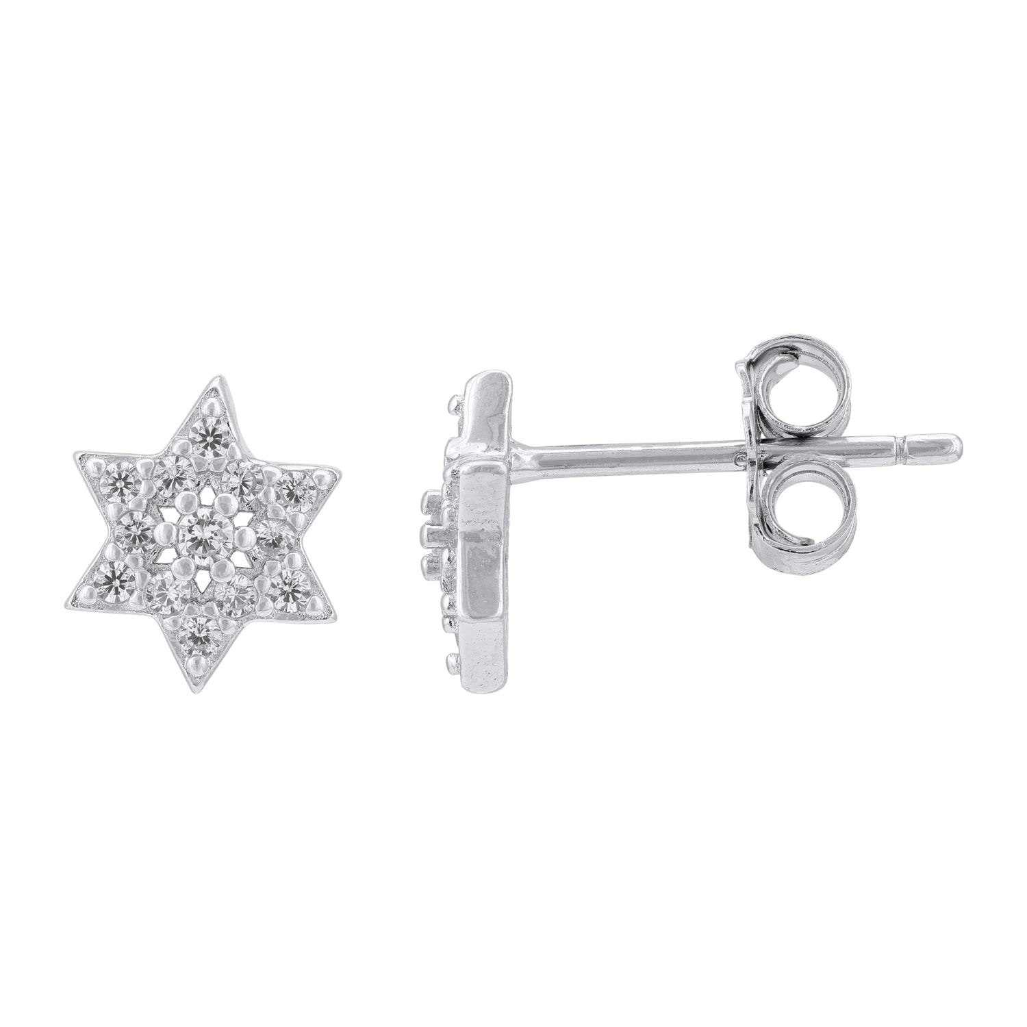 925 Sterling Silver Celestial Snowflake Sparkle Earrings for Women