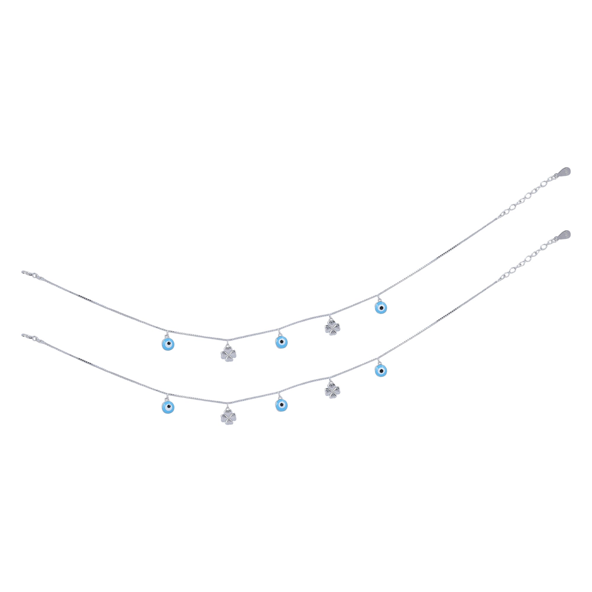 925 Sterling Silver Charming Clover Glance Anklet For Women