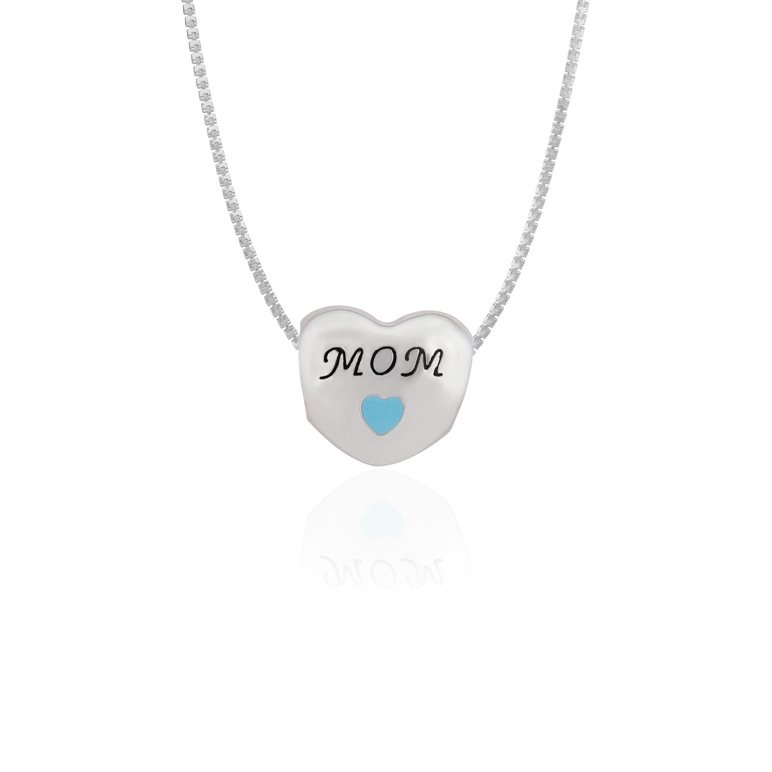 925 Sterling Silver Cherished Mother Heart Charm Pendant for Women