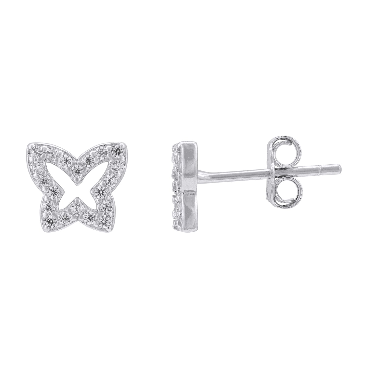 925 Sterling Silver Crystal Papillon Charm Earrings for Women