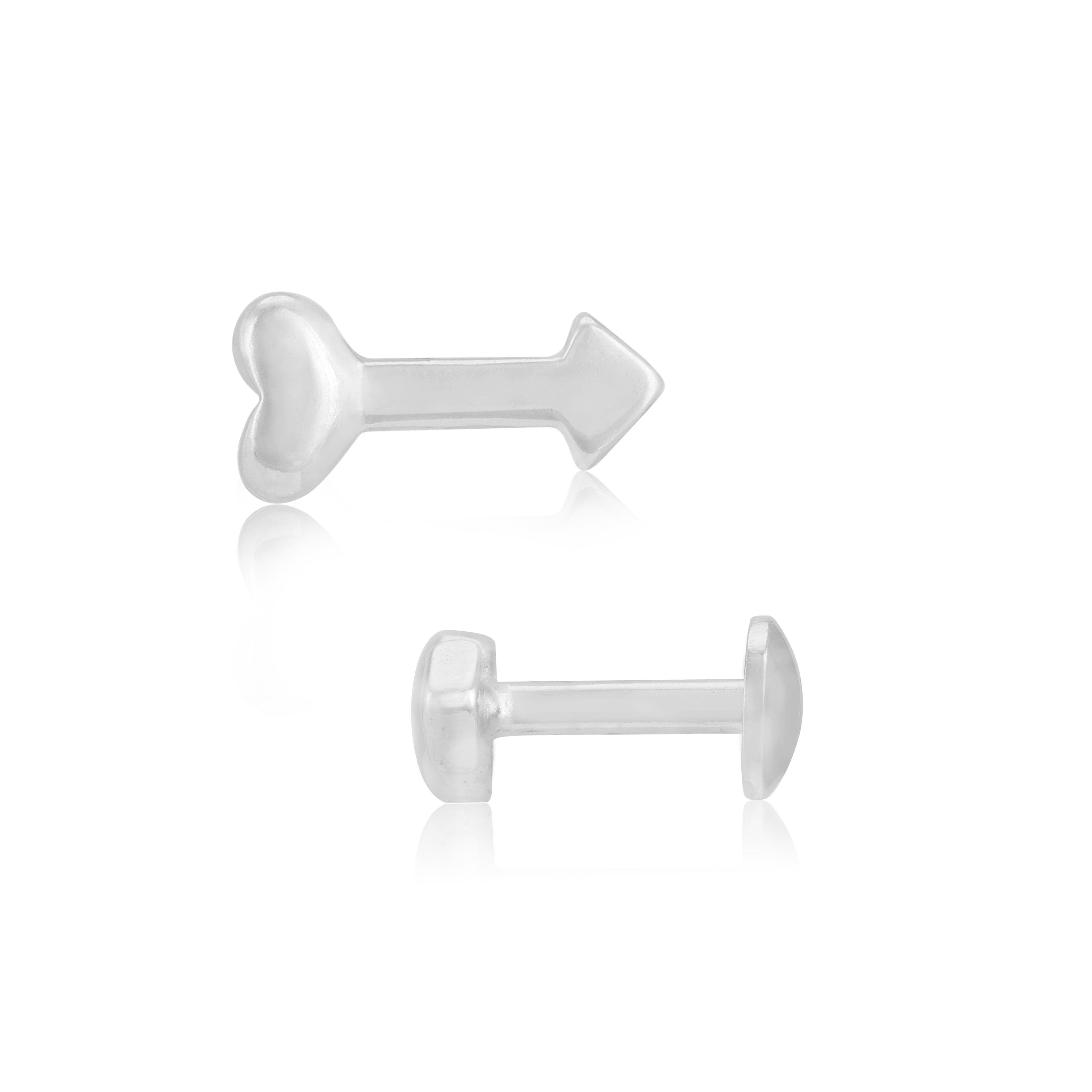 925 Sterling Silver Cupid’s Shot Rhodium Plated Stud for Women