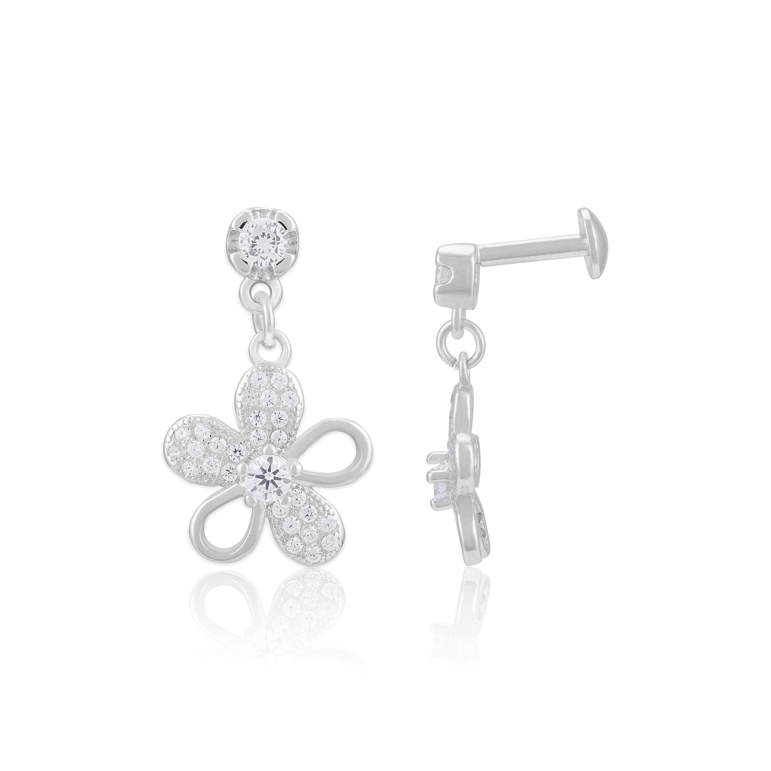 925 Sterling Silver Daisy Dream Rhodium Plated Earrings For Women