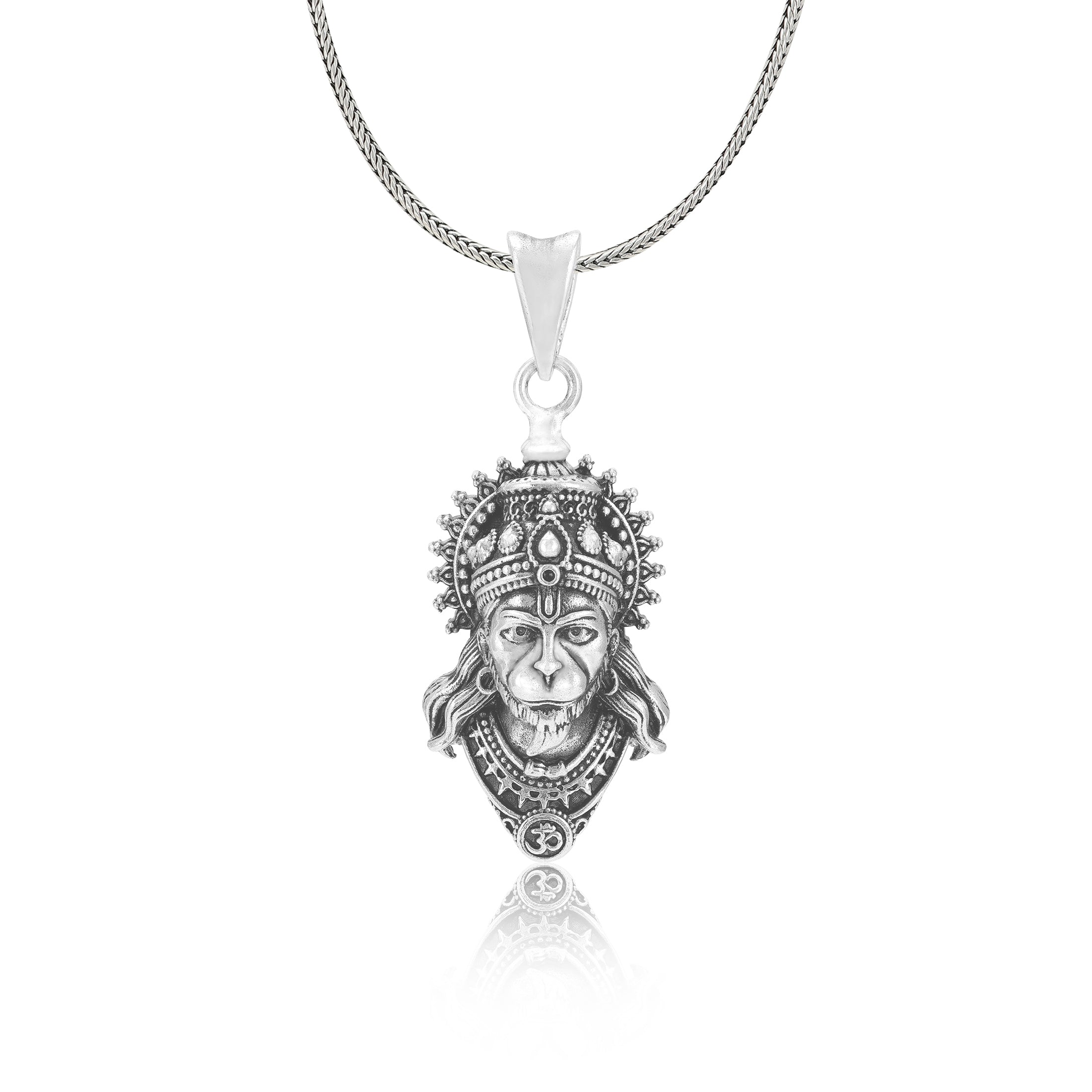 925 Sterling Silver Divine Hanuman Face Pendants Oxidised for Men & Women