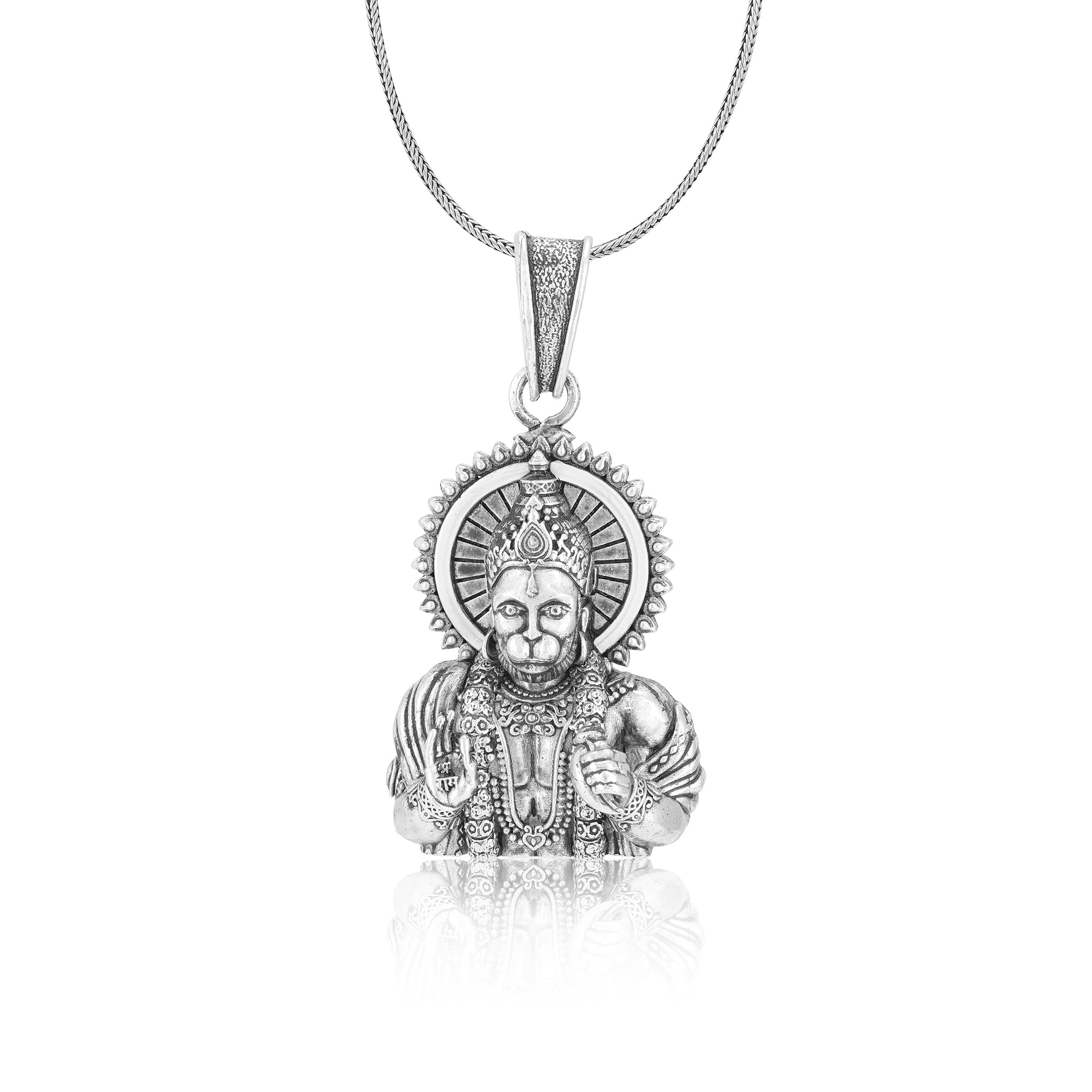 925 Sterling Silver Divine Hanuman Oxidised Pendants For Men & Women