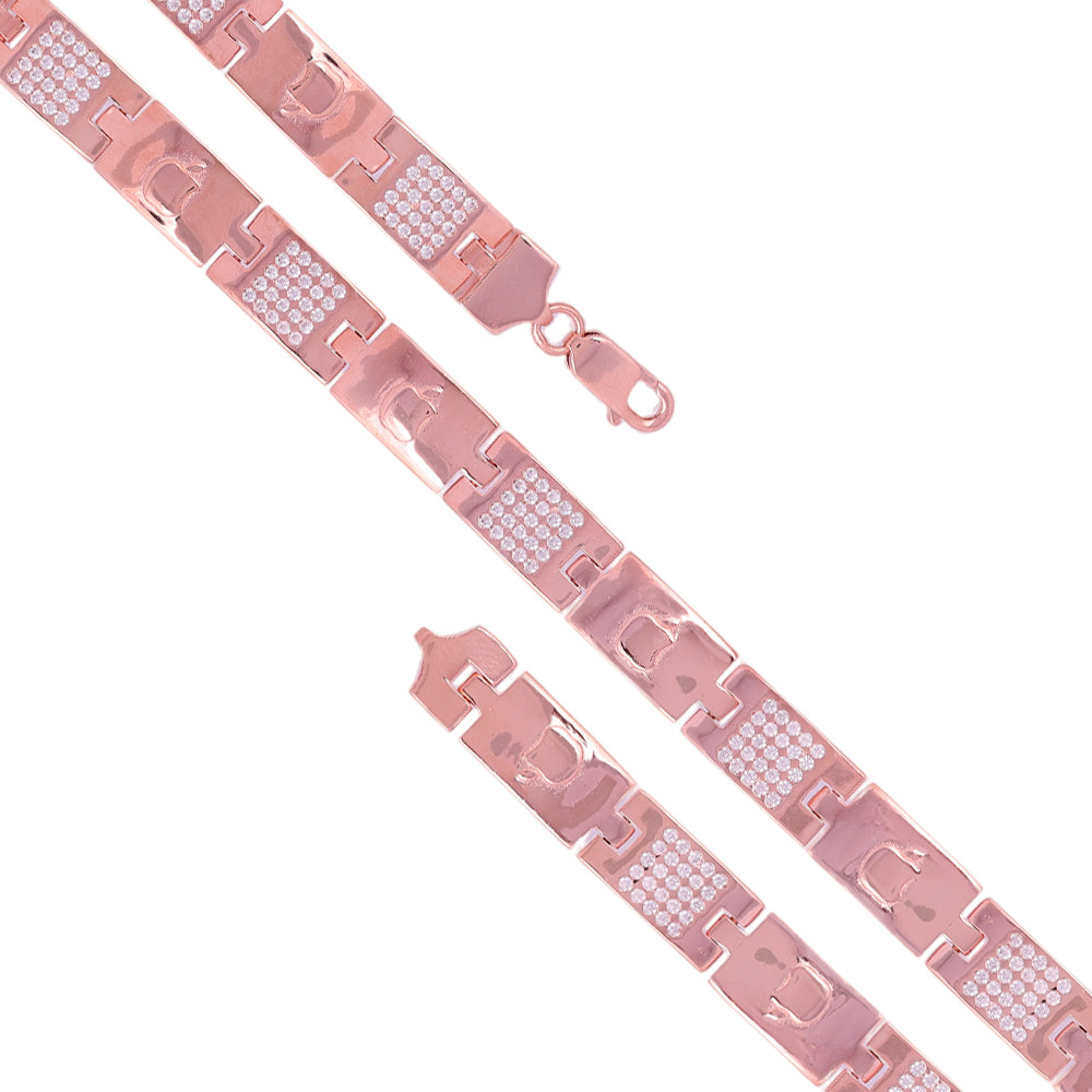 925 Sterling Silver Dynamic Shine Stone Rose Gold Plated Bracelets