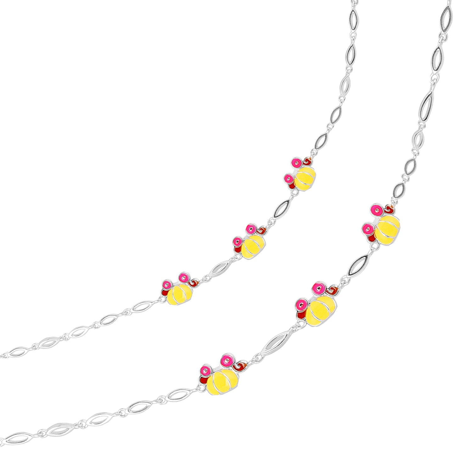 925 Sterling Silver Funky Crabbies Rhodium Plated Anklets for Women