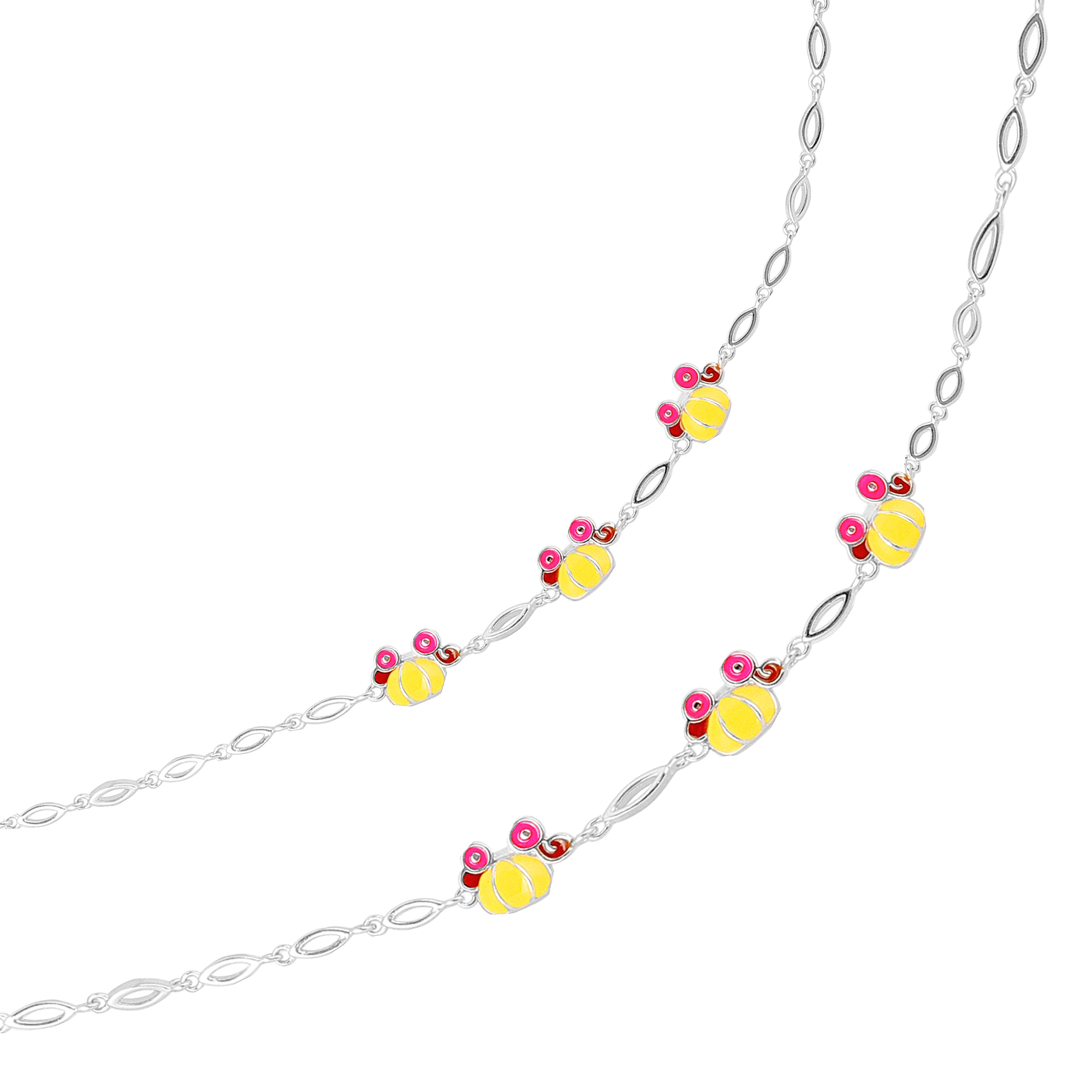 925 Sterling Silver Funky Crabbies Rhodium Plated Anklets for Women