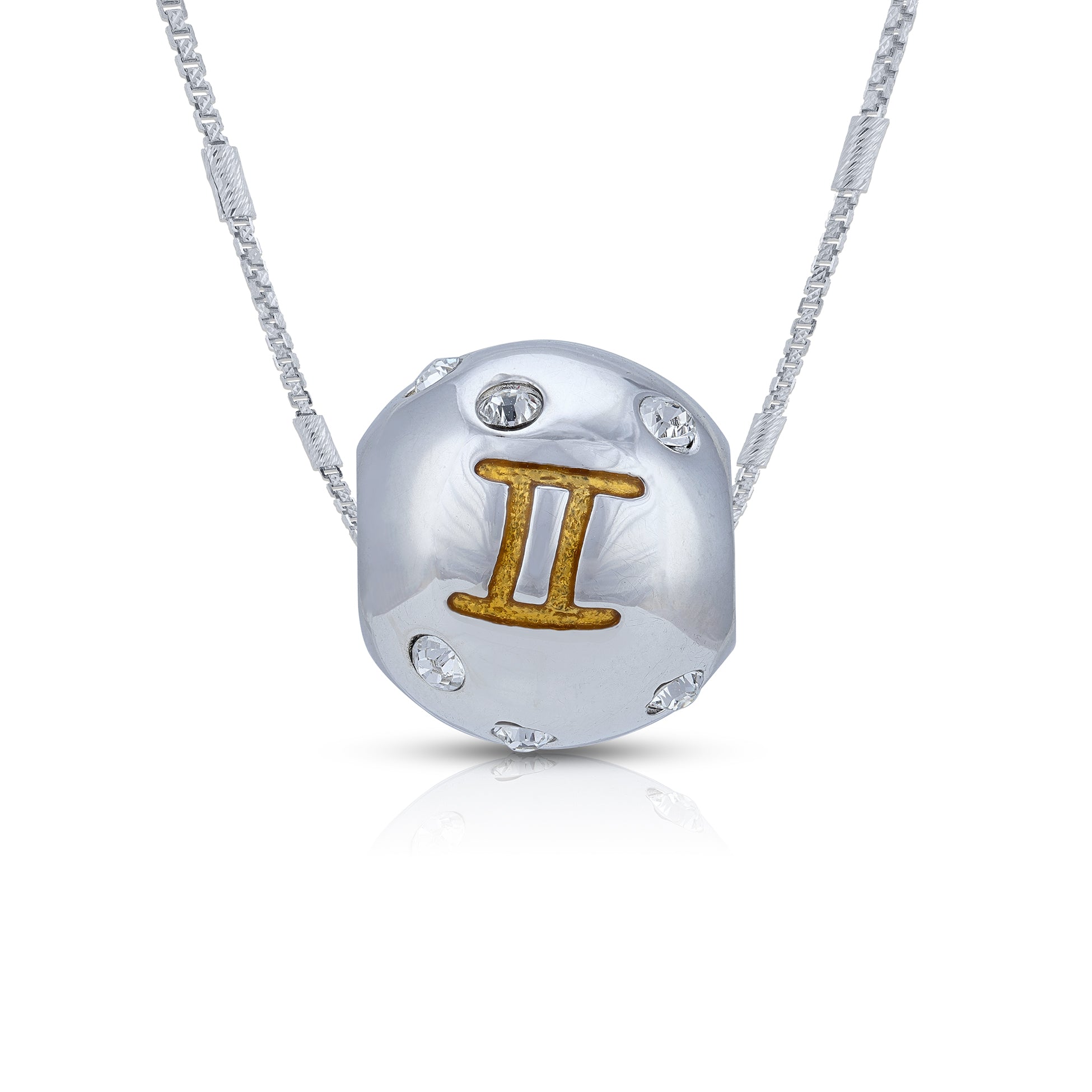 925 Sterling Silver Gemini Radiance Orb Charm Pendant for Women