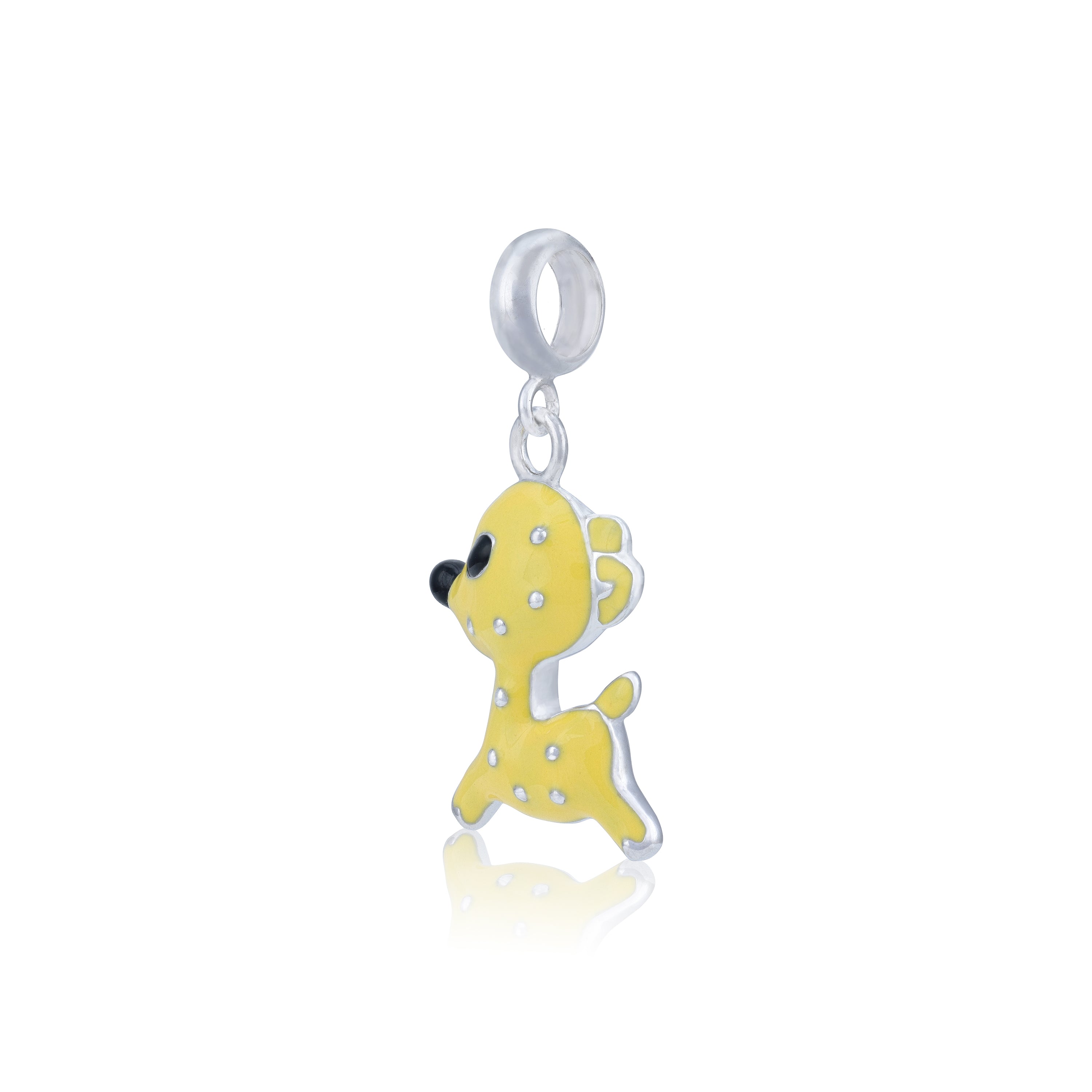 925 Sterling Silver Gleeful Dainty Deer Charm Pendant for Women