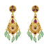 925 Sterling Silver Gold Plated Traditional Manga Green Beads Drop Earrings For Women