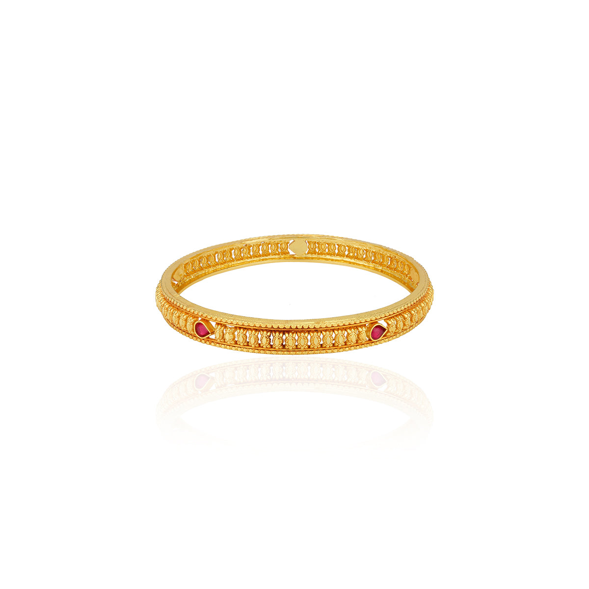 925 Sterling Silver Gold Plated Traditional Temple Embossed Deity Figures Teardrop Bangles for Women