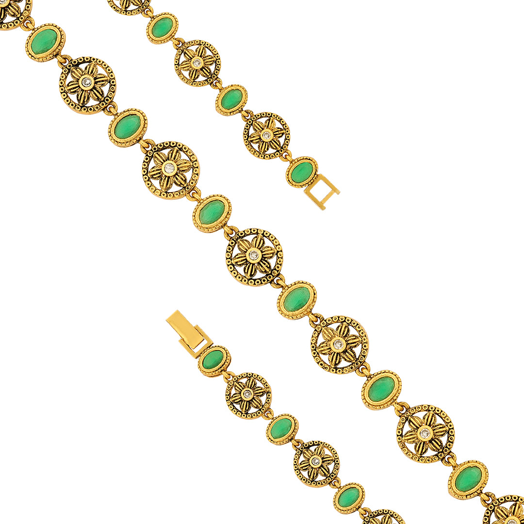 925 Sterling Silver Golden Filigree design Bracelets For Women