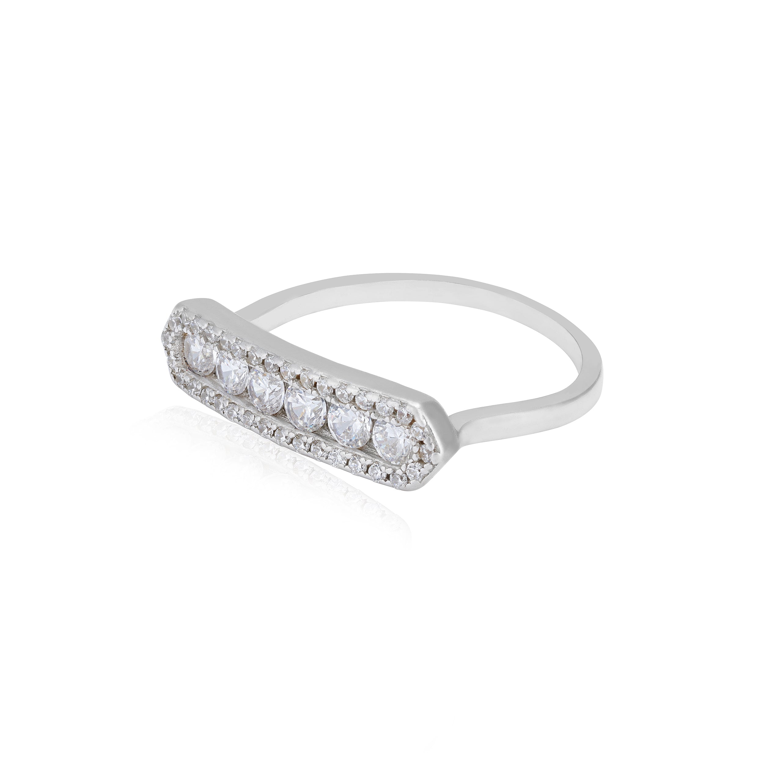 925 Sterling Silver Hexa Crown Halo Sparkle Ring for Women