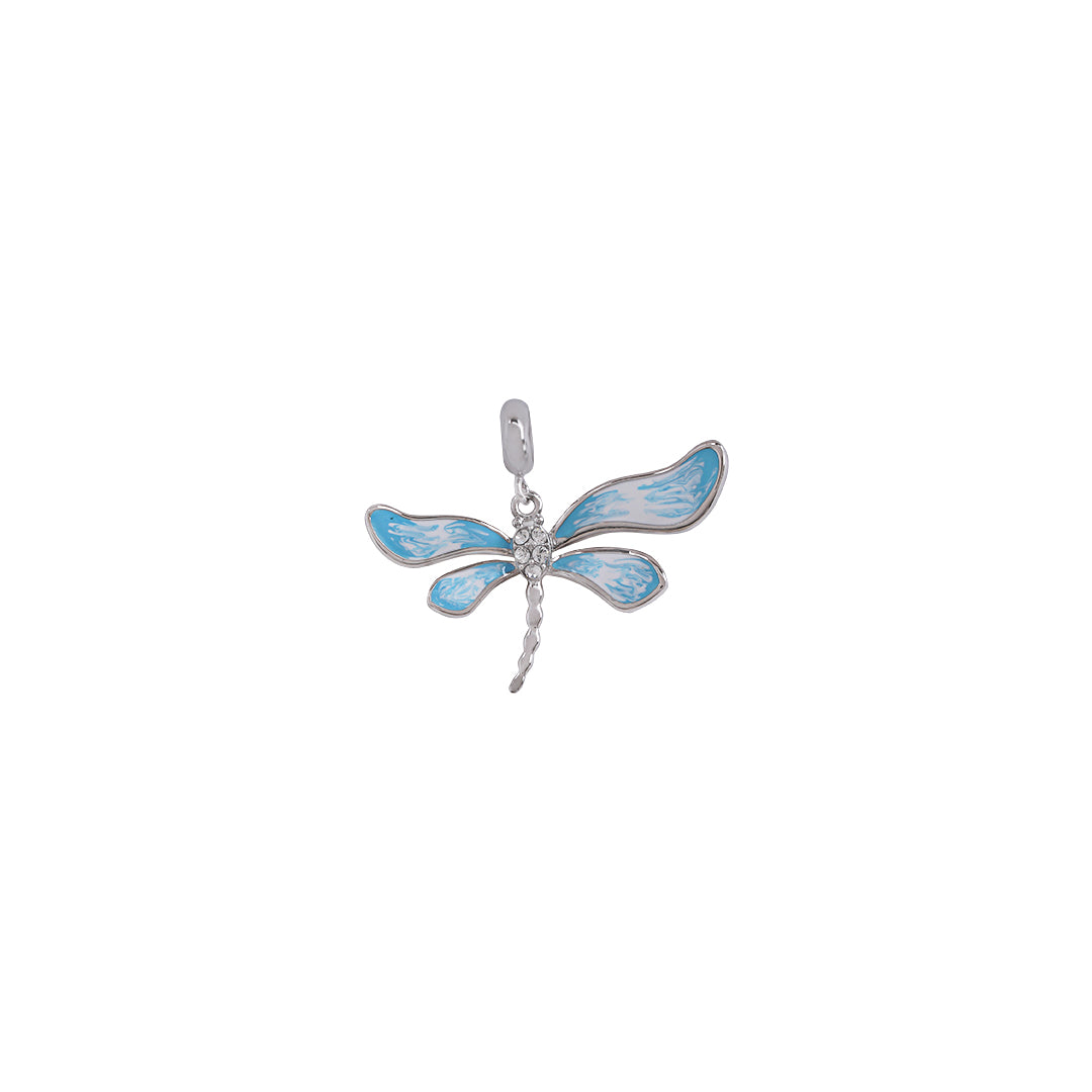 925 Sterling Silver Icy blue dragonfly Pendant