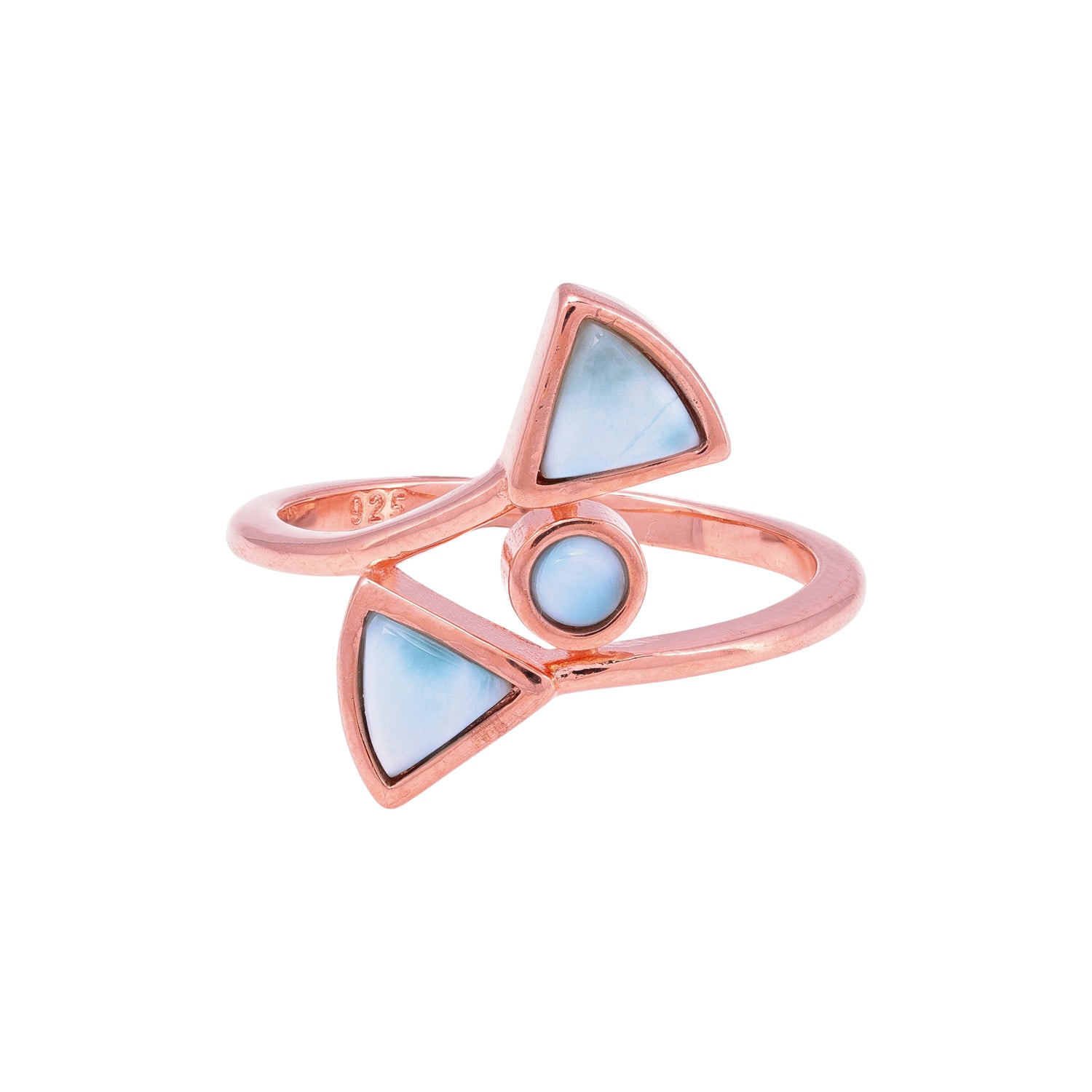 925 Sterling Silver Larimar Pulse Ring For Women