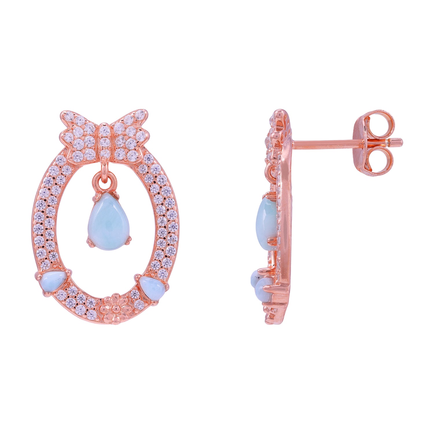 925 Sterling Silver Larimar Tile Textured Hoop Earrings for women