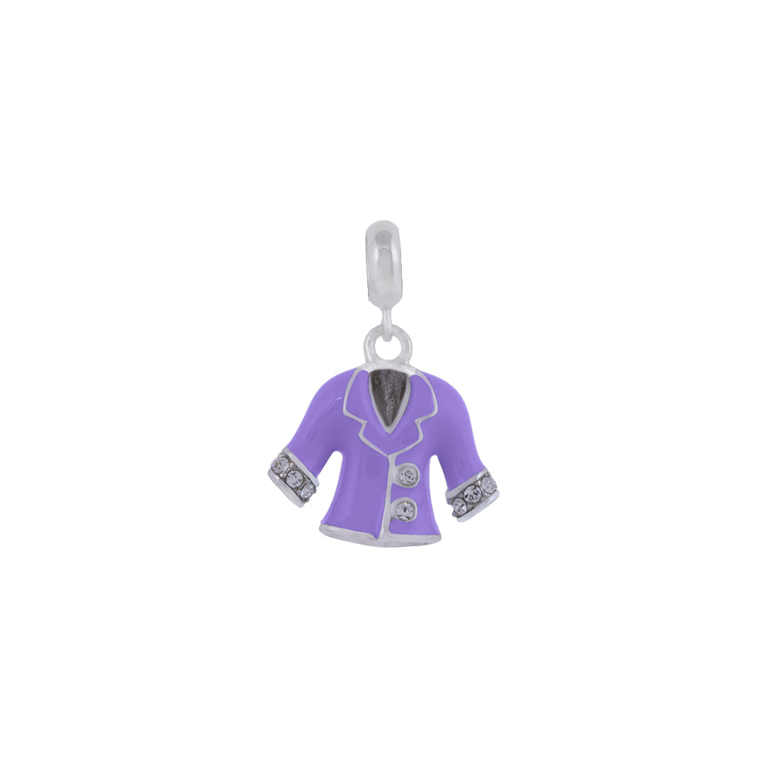 925 Sterling Silver Lavender Coat Rhodium Plated Pendant For Kids
