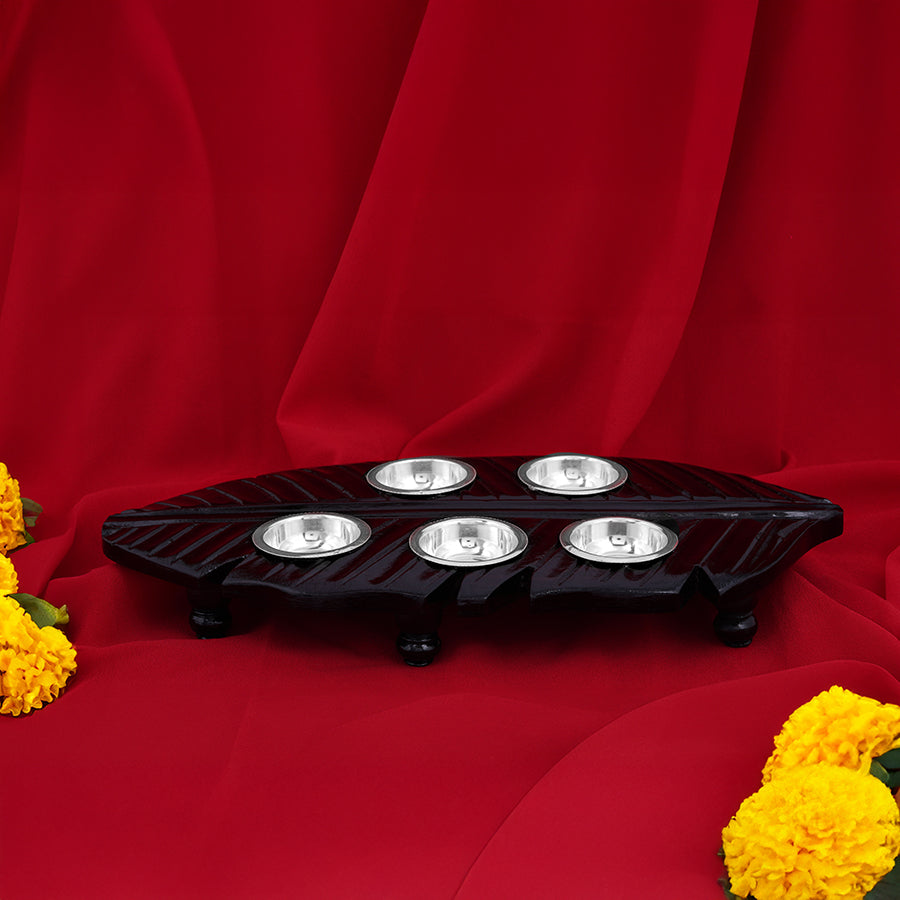 925 Sterling Silver Leaf Pattern Candle Holder For Decorations
