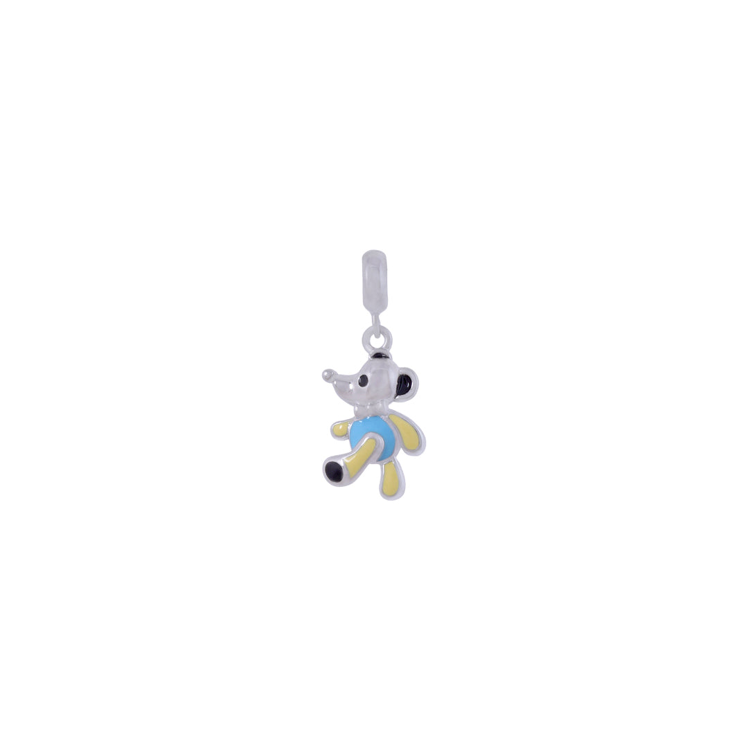 925 Sterling Silver Little Mousie Rhodium Plated Pendant For Kids