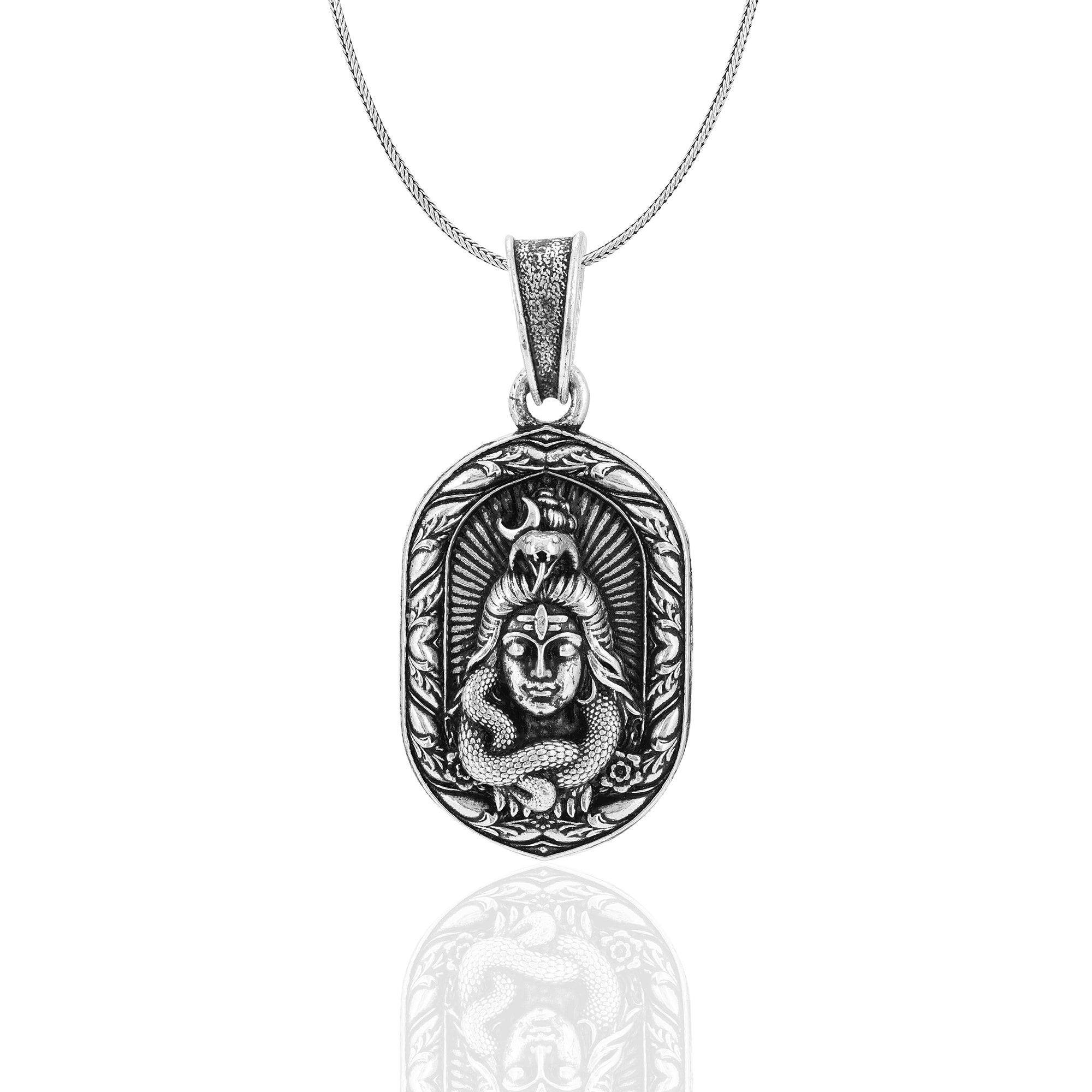 925 Sterling Silver Lord Shiva Oxidised Pendants For Men & Women