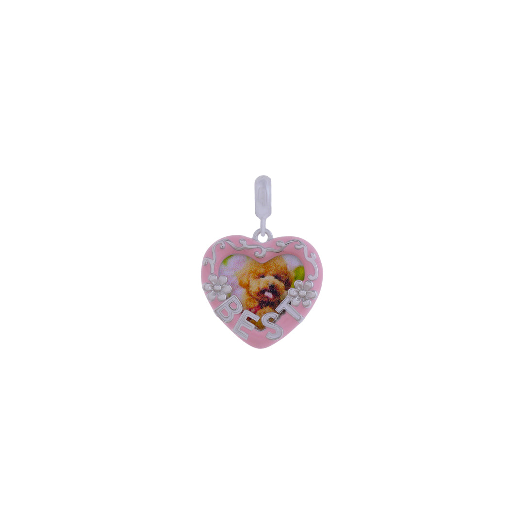 925 Sterling Silver Love Paws Rhodium Plated Pendant For Kids