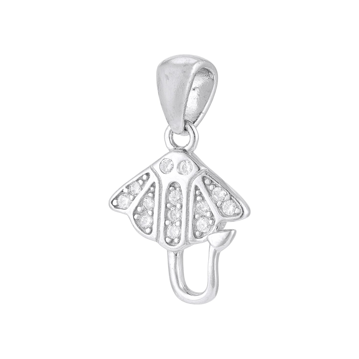 925 Sterling Silver Modern Outline Umbrella Charm Pendant for Women