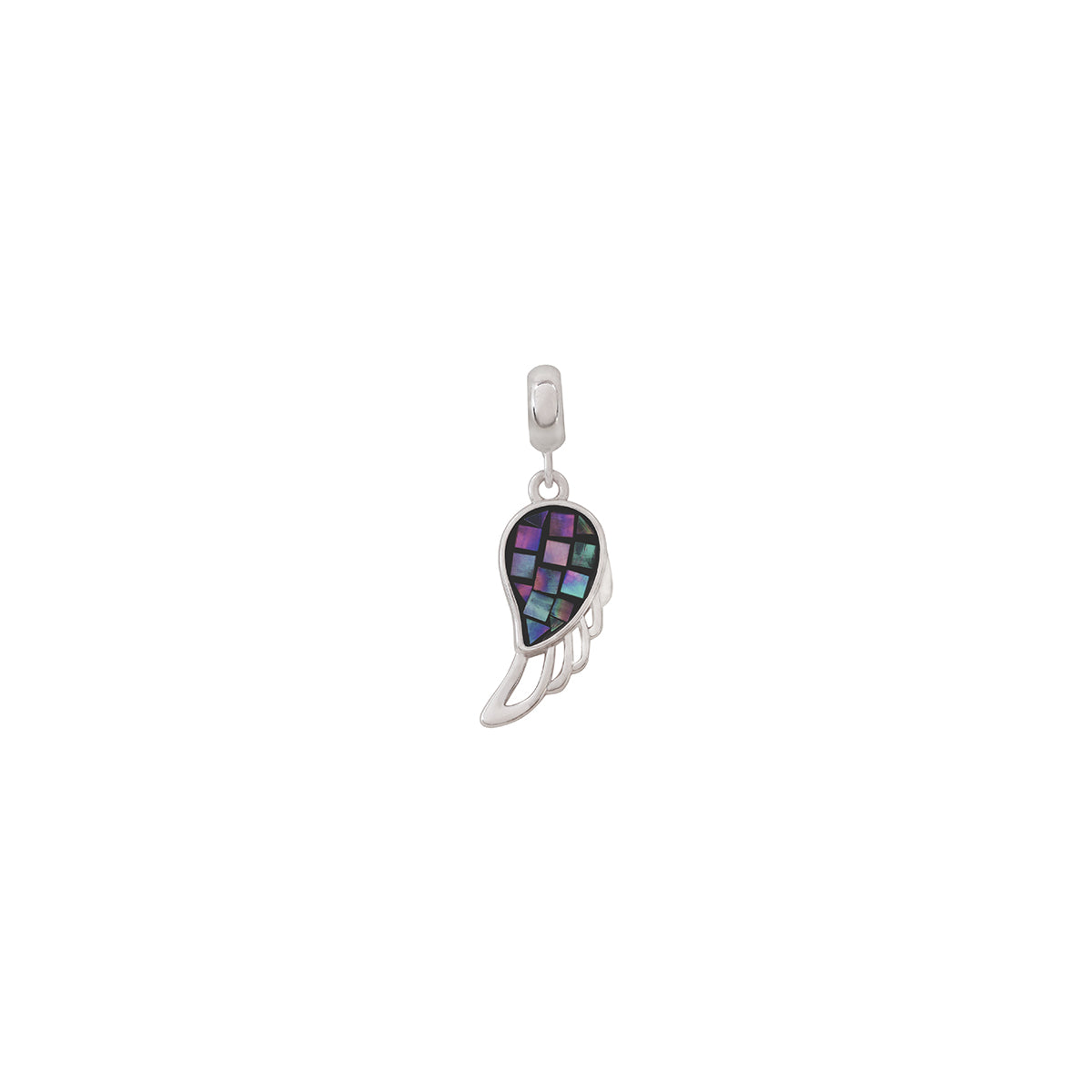 925 Sterling Silver Mosaic Wing Pendant