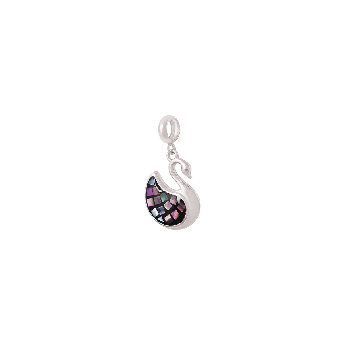 925 Sterling Silver Mosaic swan Pendant