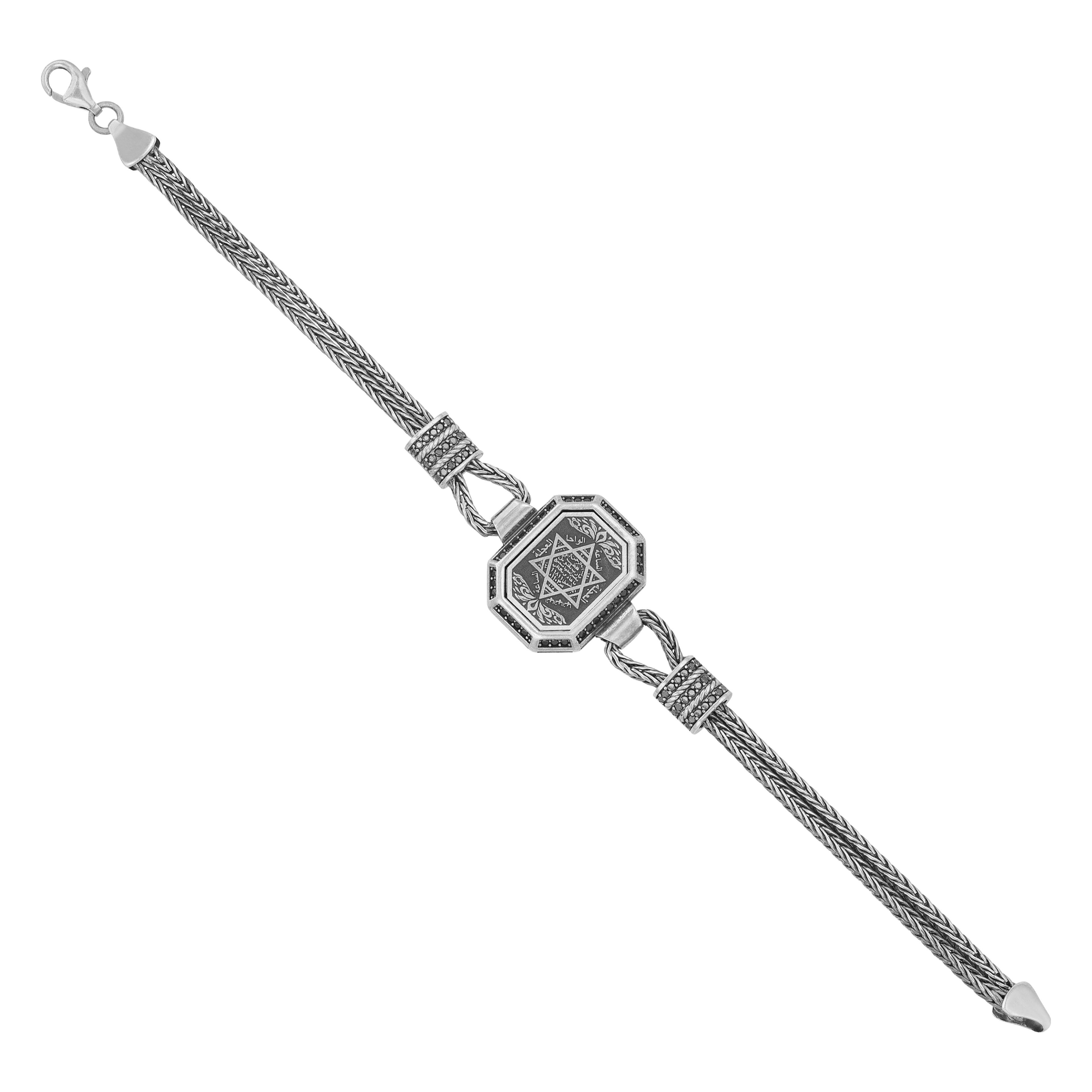 925 Sterling Silver Mystic Sigil Link Bracelet for Men