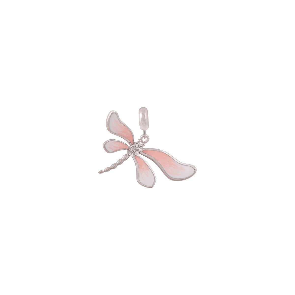 925 Sterling Silver Peach Dragon Fly Pendant
