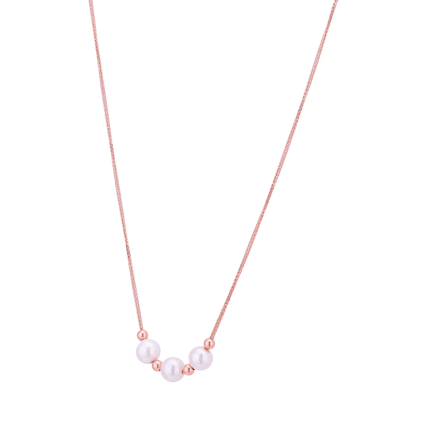 925 Sterling Silver Pearl Crest Rose  Gold Chain for Women