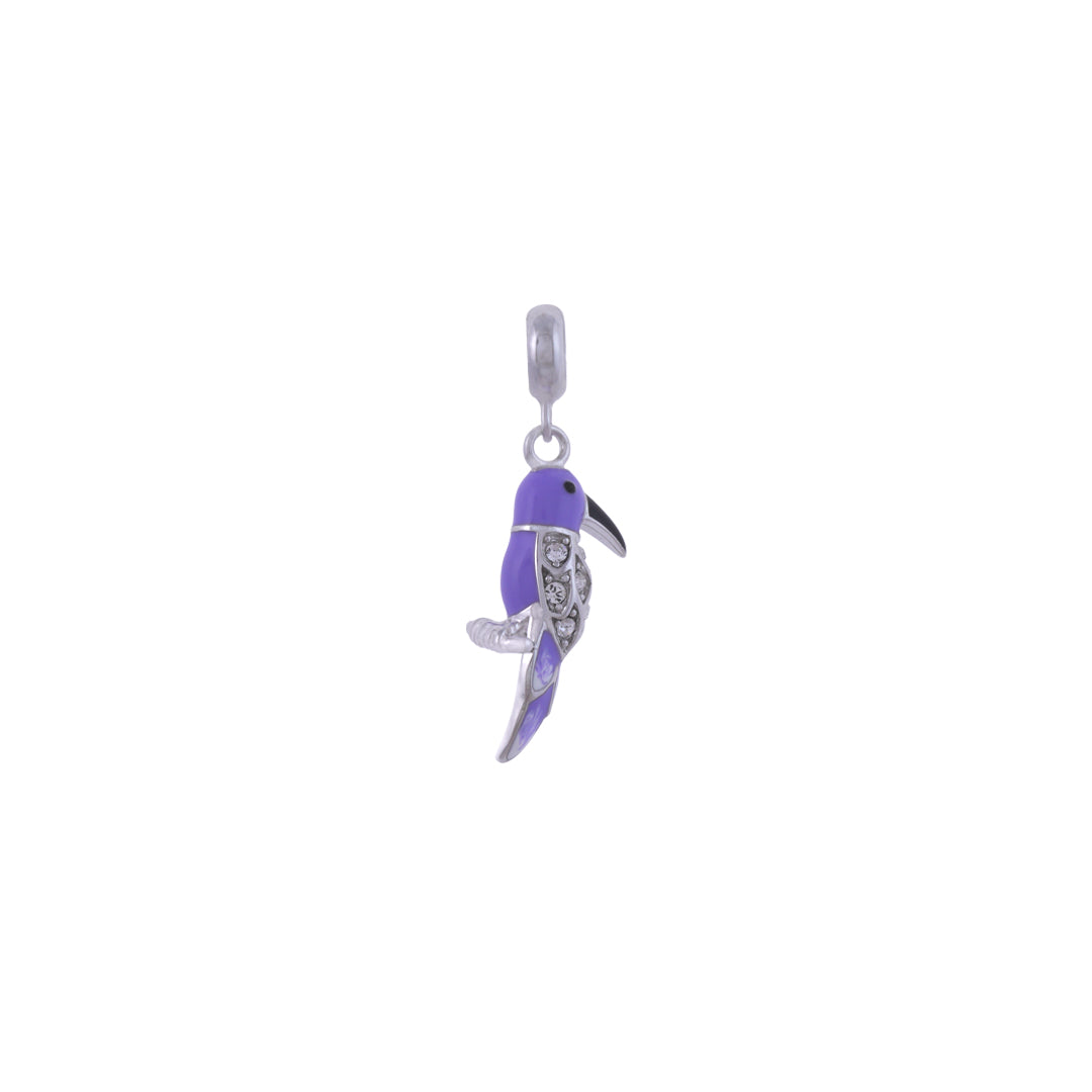 925 Sterling Silver Purple Honey Creeper Rhodium Plated Pendant For Kids
