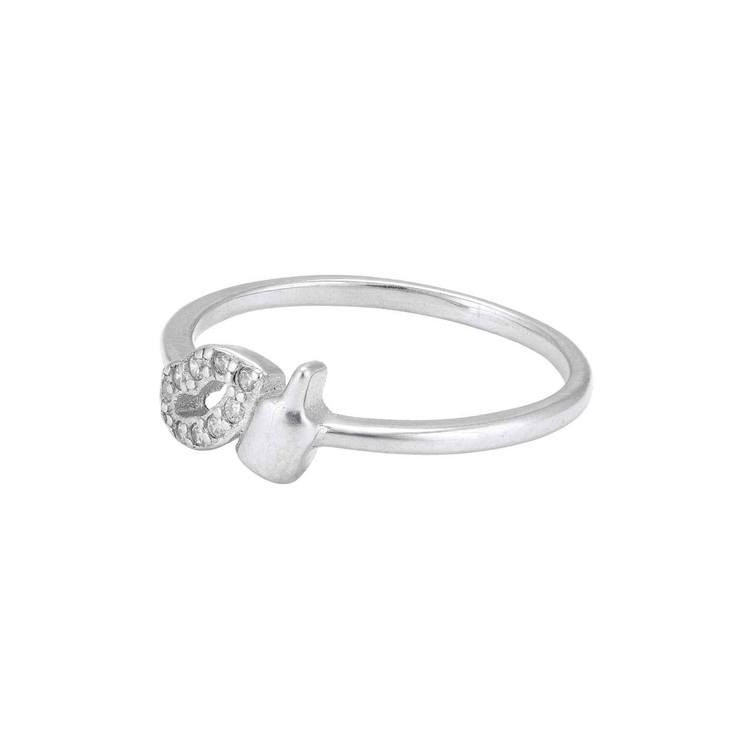 925 Sterling Silver Quirky Lip Lipstick Motif Ring for Women