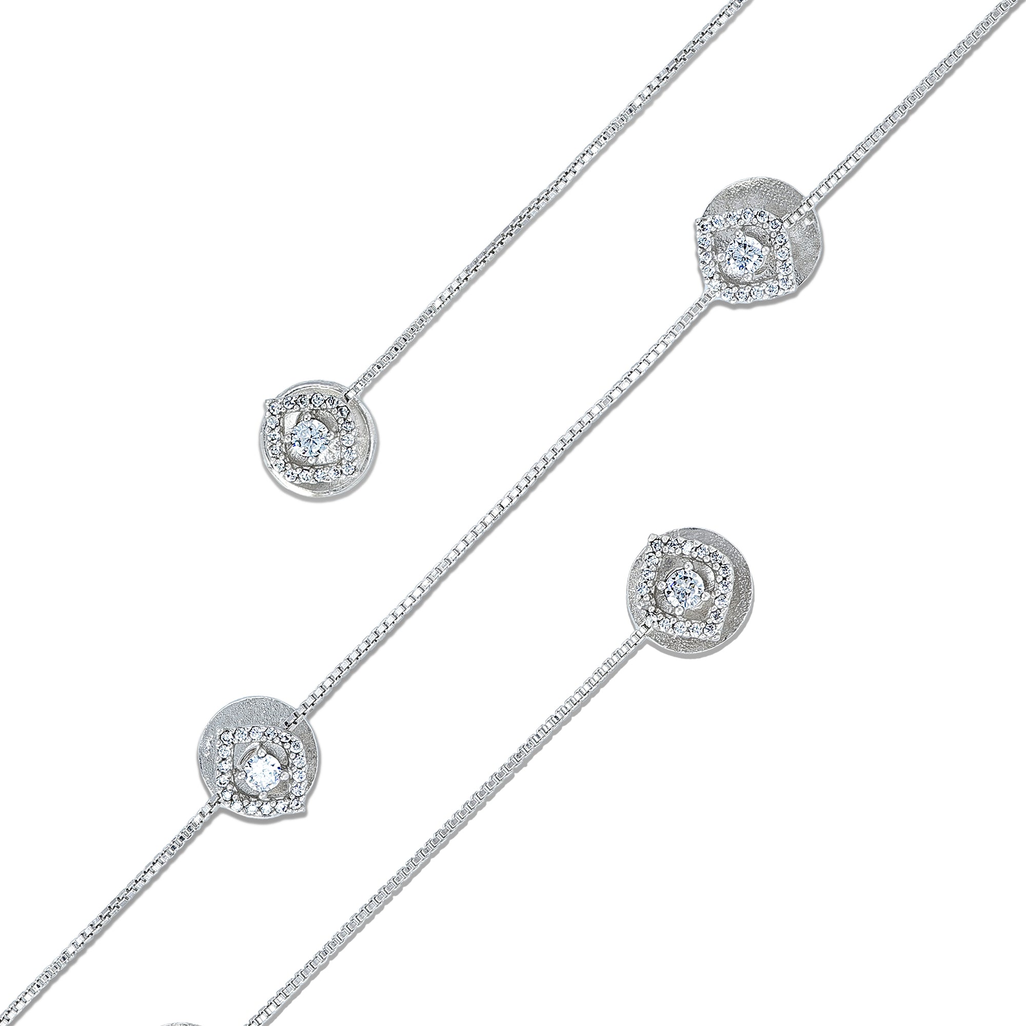925 Sterling Silver Radiant Strand Diamond Chain Coat pin for Men
