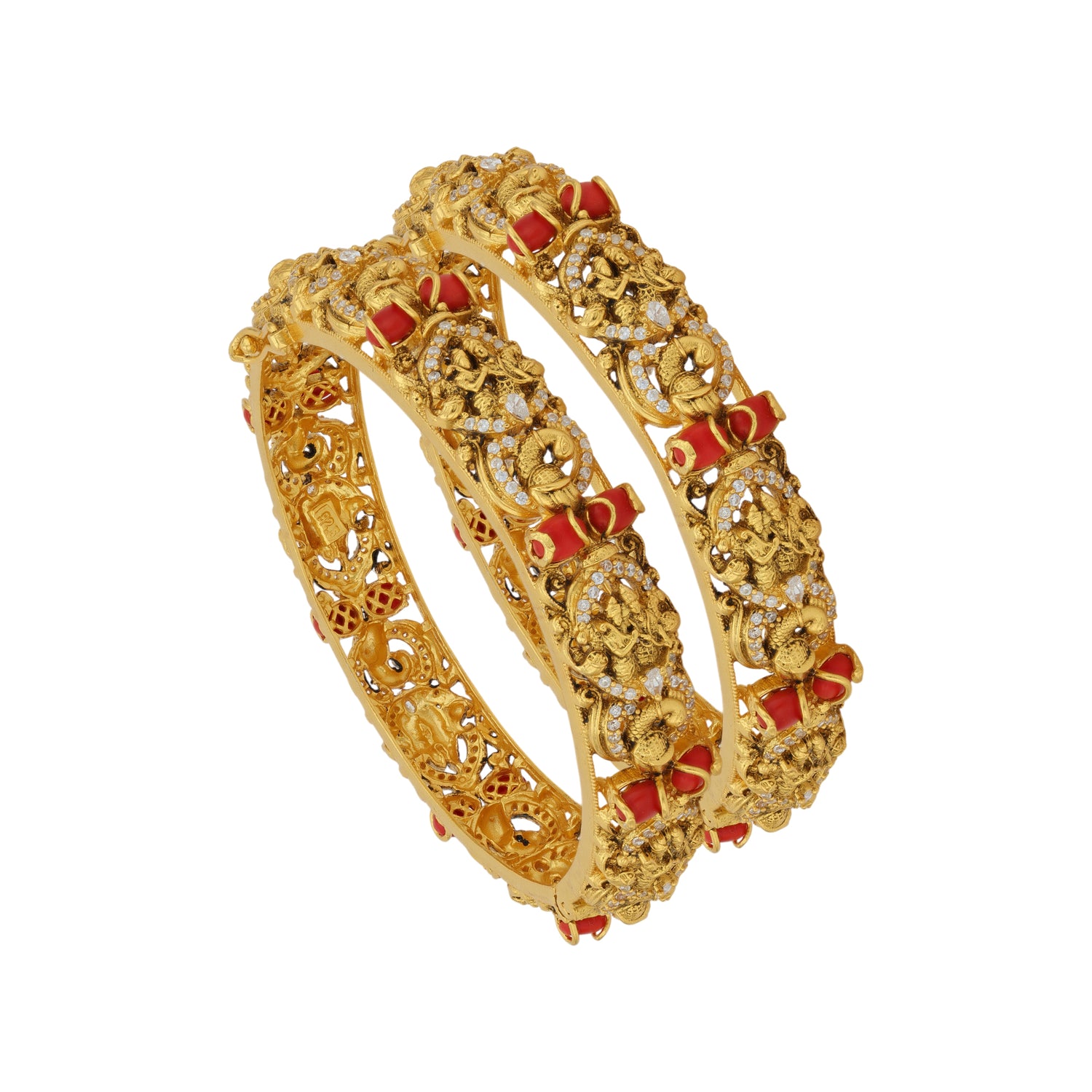 925 Sterling Silver Regal Ramayana Crest Open bangle for Women