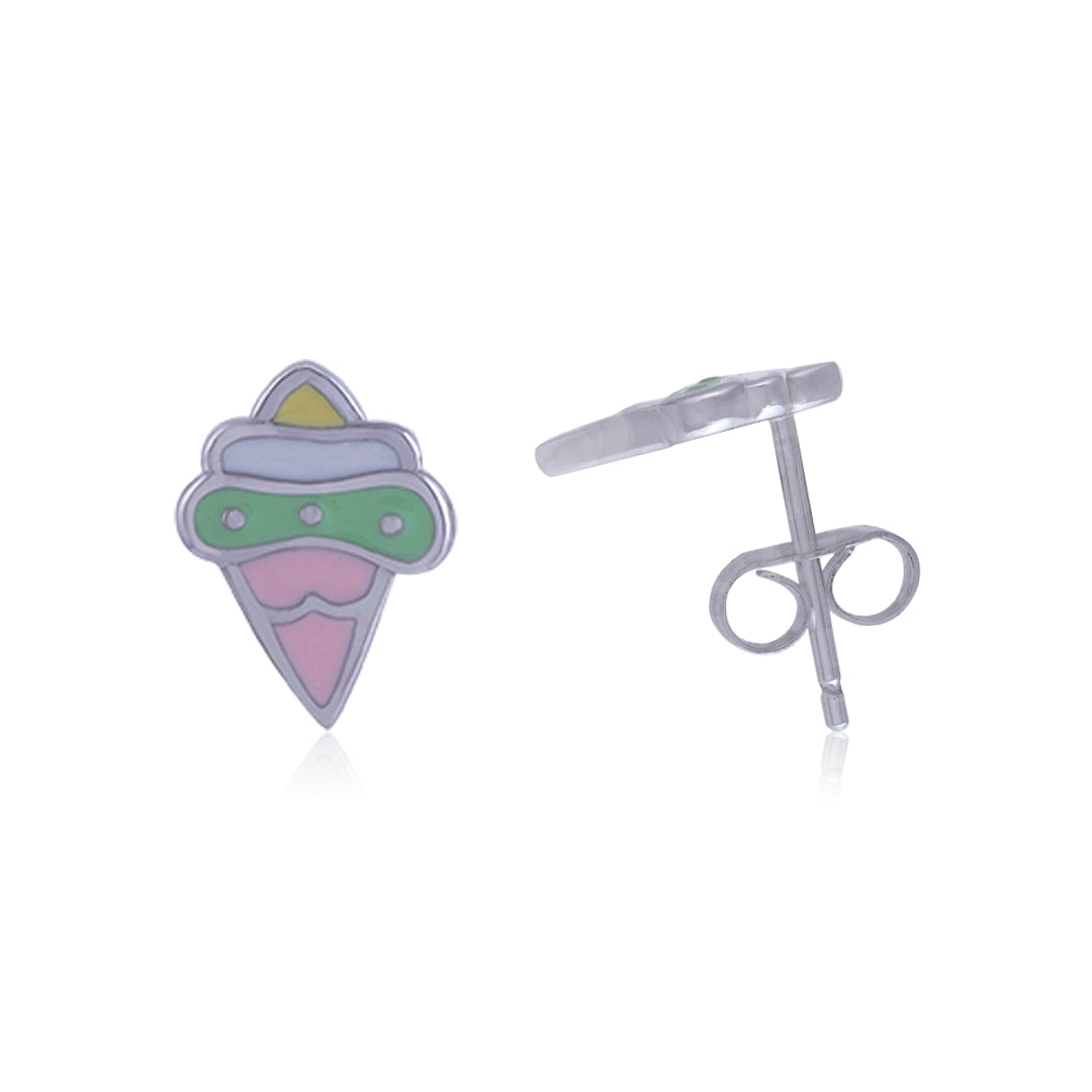 925 Sterling Silver Rhodium Plated Melty Magic Stud For Kids