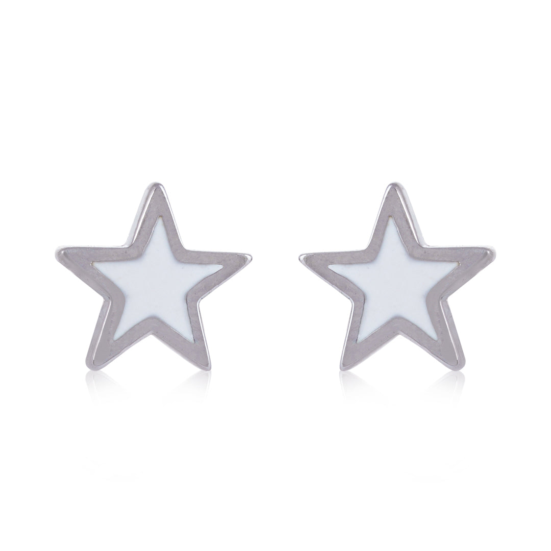 925 Sterling Silver Rhodium Plated Tiny Twinkle Stud For Kids